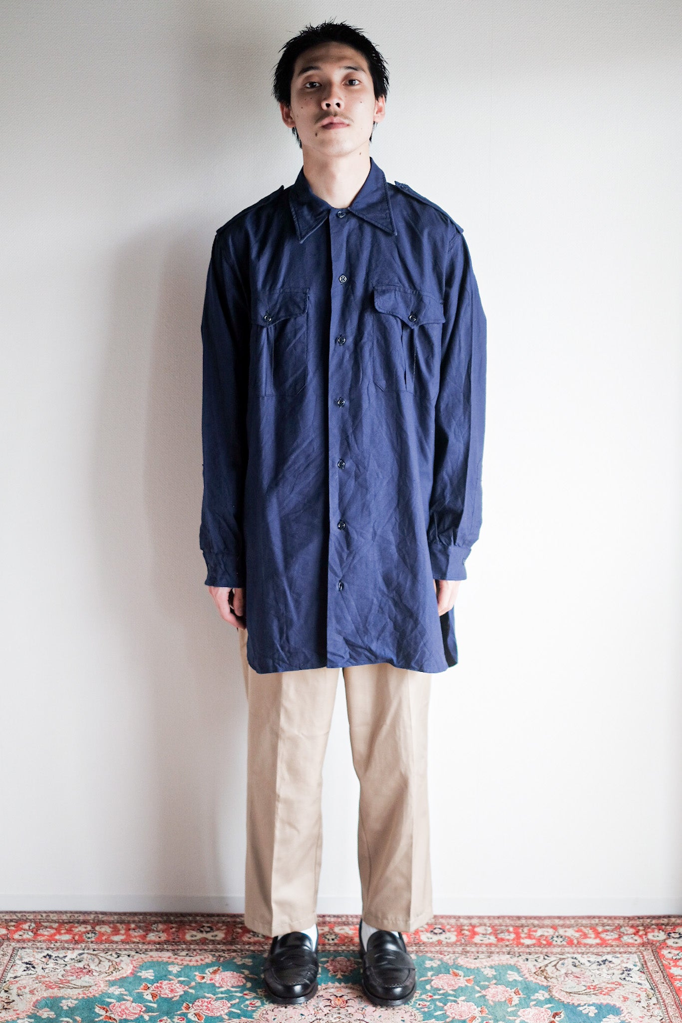 【~50's】French Air Force Indigo Metis Shirt "Dead Stock"