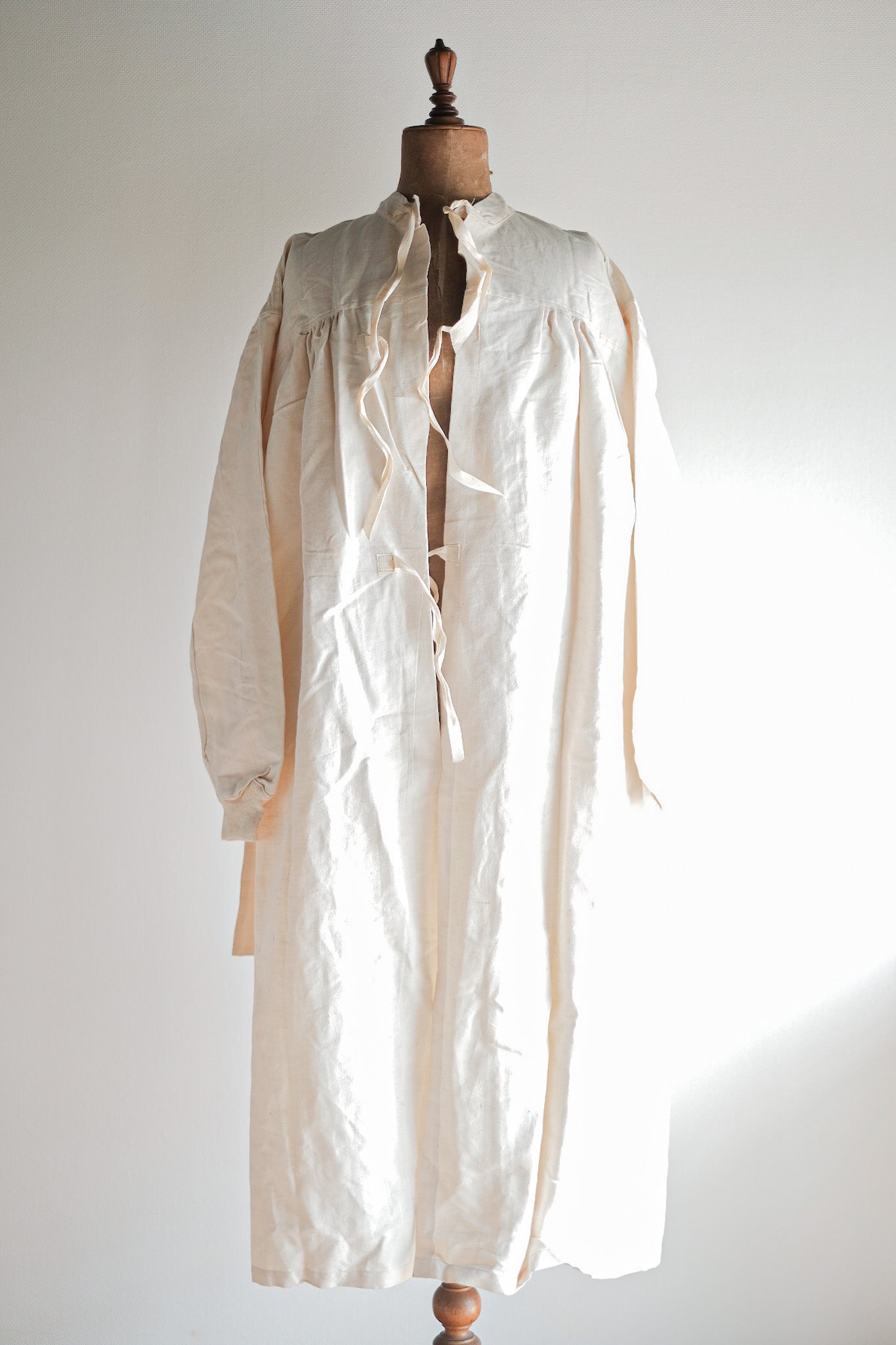 【~50's】French Army Surgeon Linen Coat Hospital Military "Dead Stock"