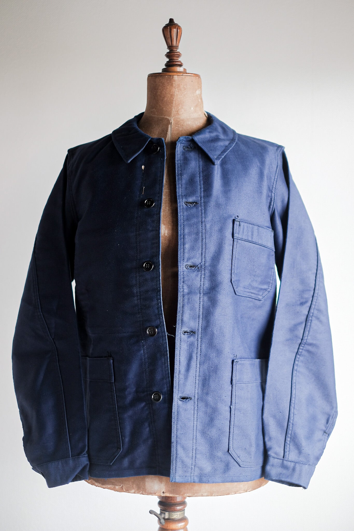 【~40's】French Vintage Blue Moleskin Work Jacket "Dead Stock"