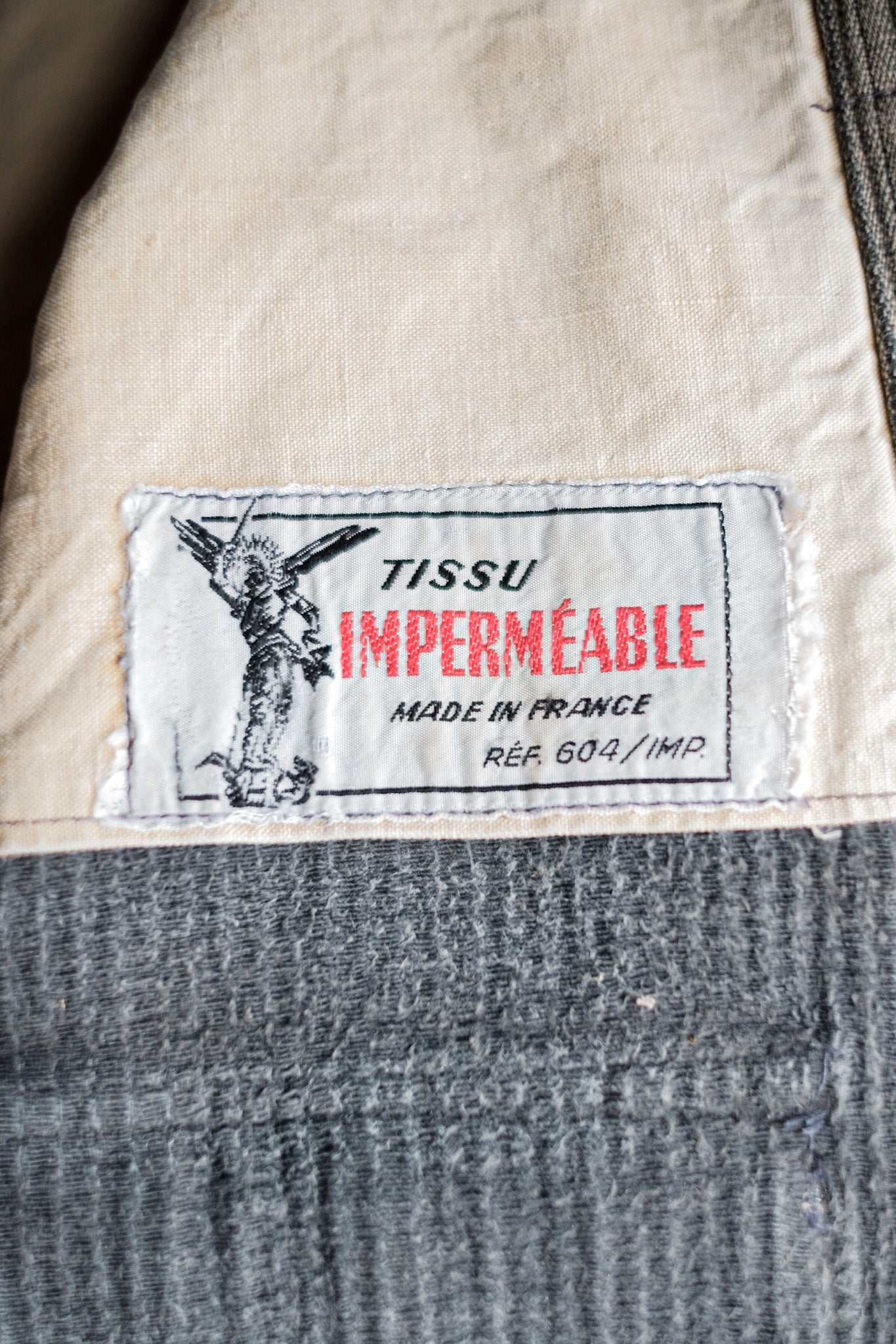 【~40's】French Vintage Gray Cotton Pique Hunting Jacket