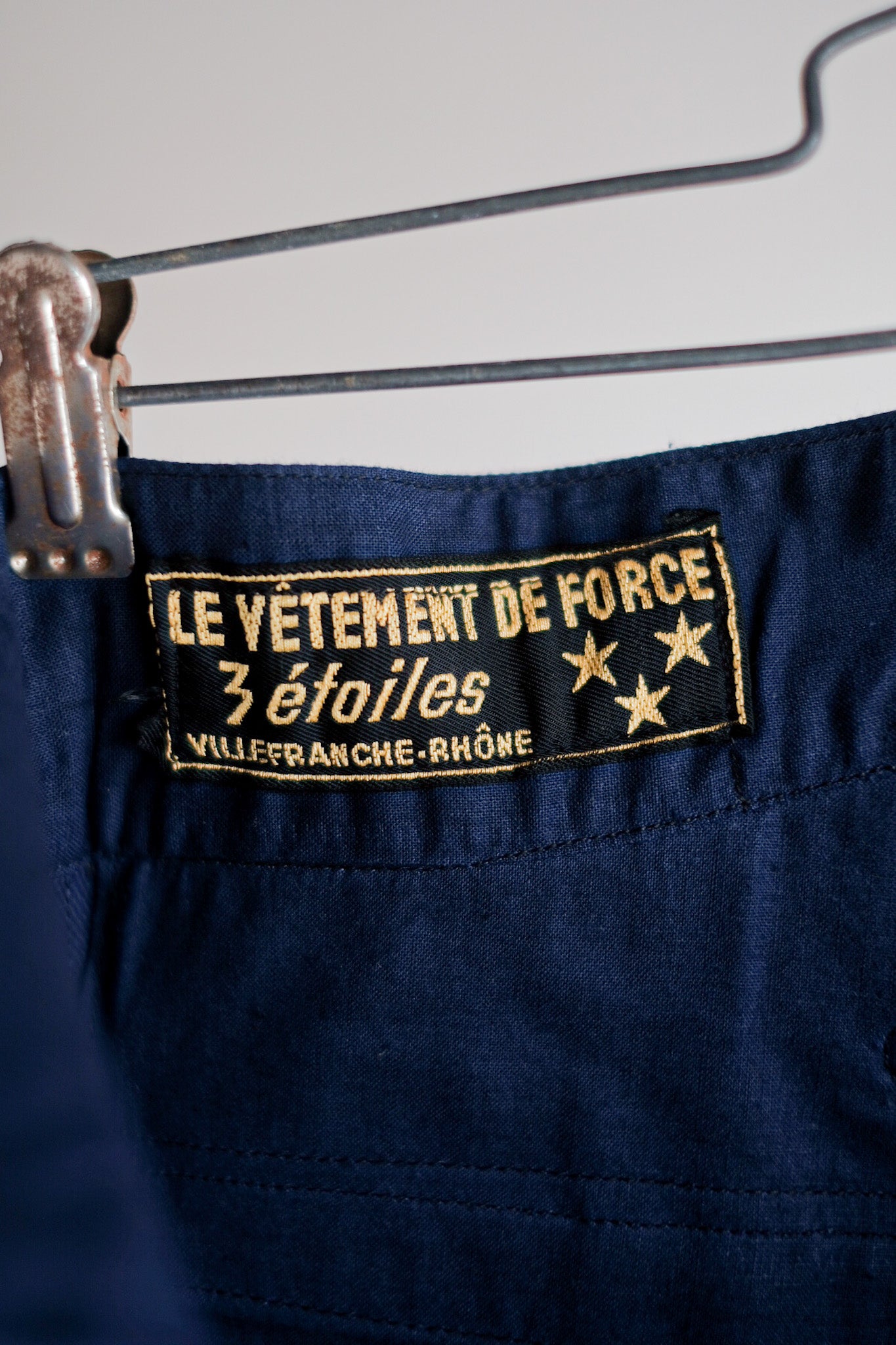 【~40's】French Vintage Blue Cotton Twill Work Pants "Dead Stock"
