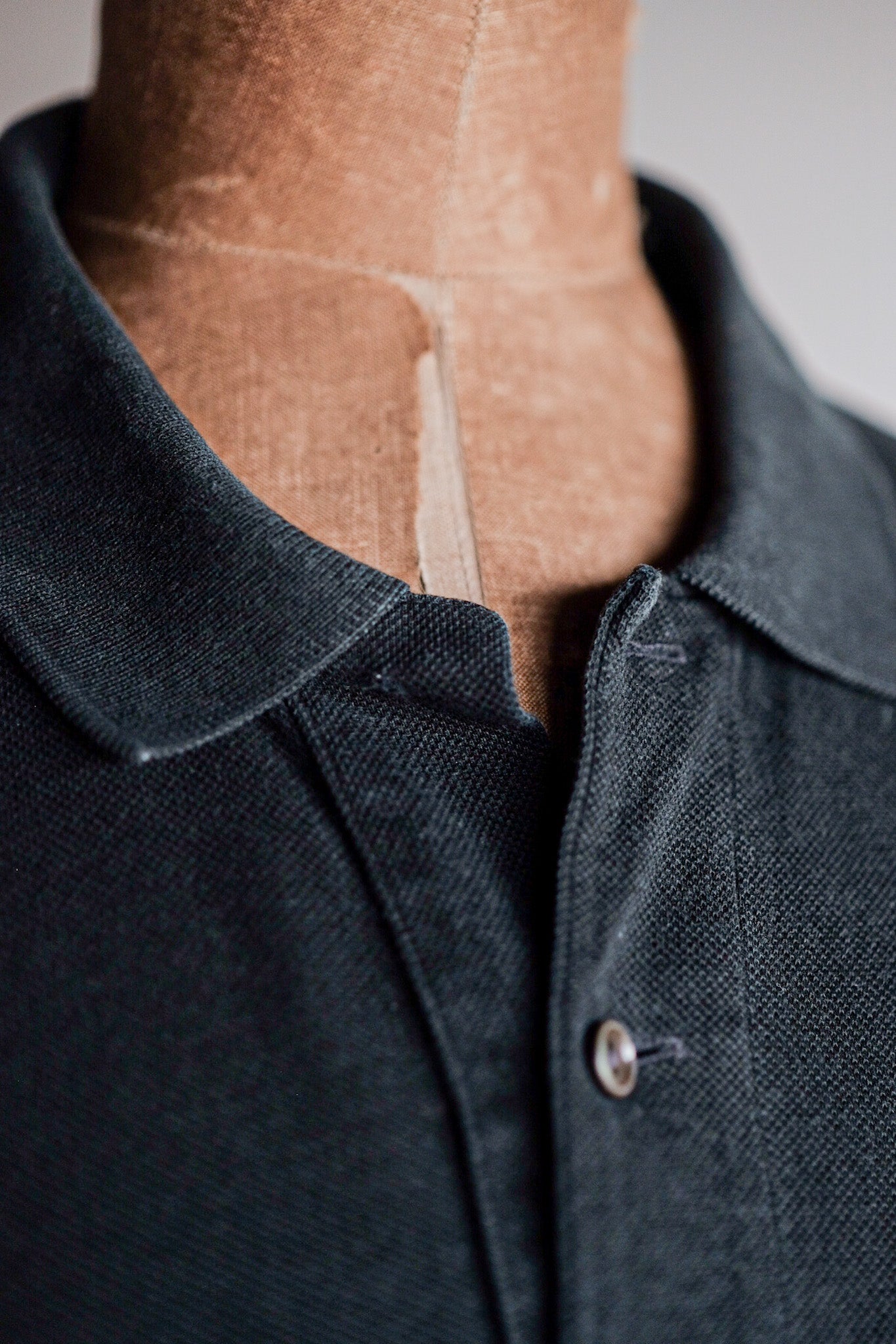 【~80's】CHEMISE LACOSTE L/S Polo Shirt Size.5 "Black"