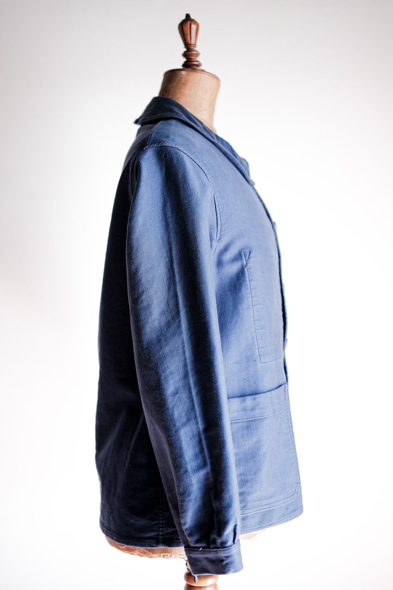 【~40's】French Vintage Blue Moleskin Work Jacket