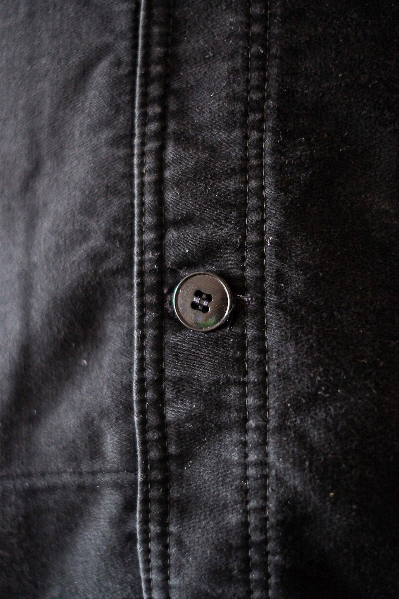 【~40's】French Vintage Black Moleskin Work Jacket