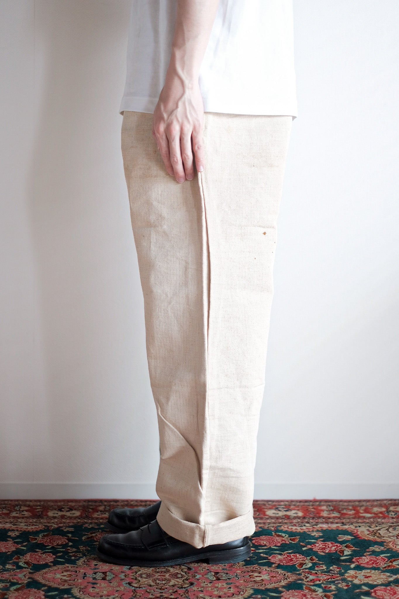 【~30's】French Army Bourgeron HBT Linen Pant "Dead Stock"