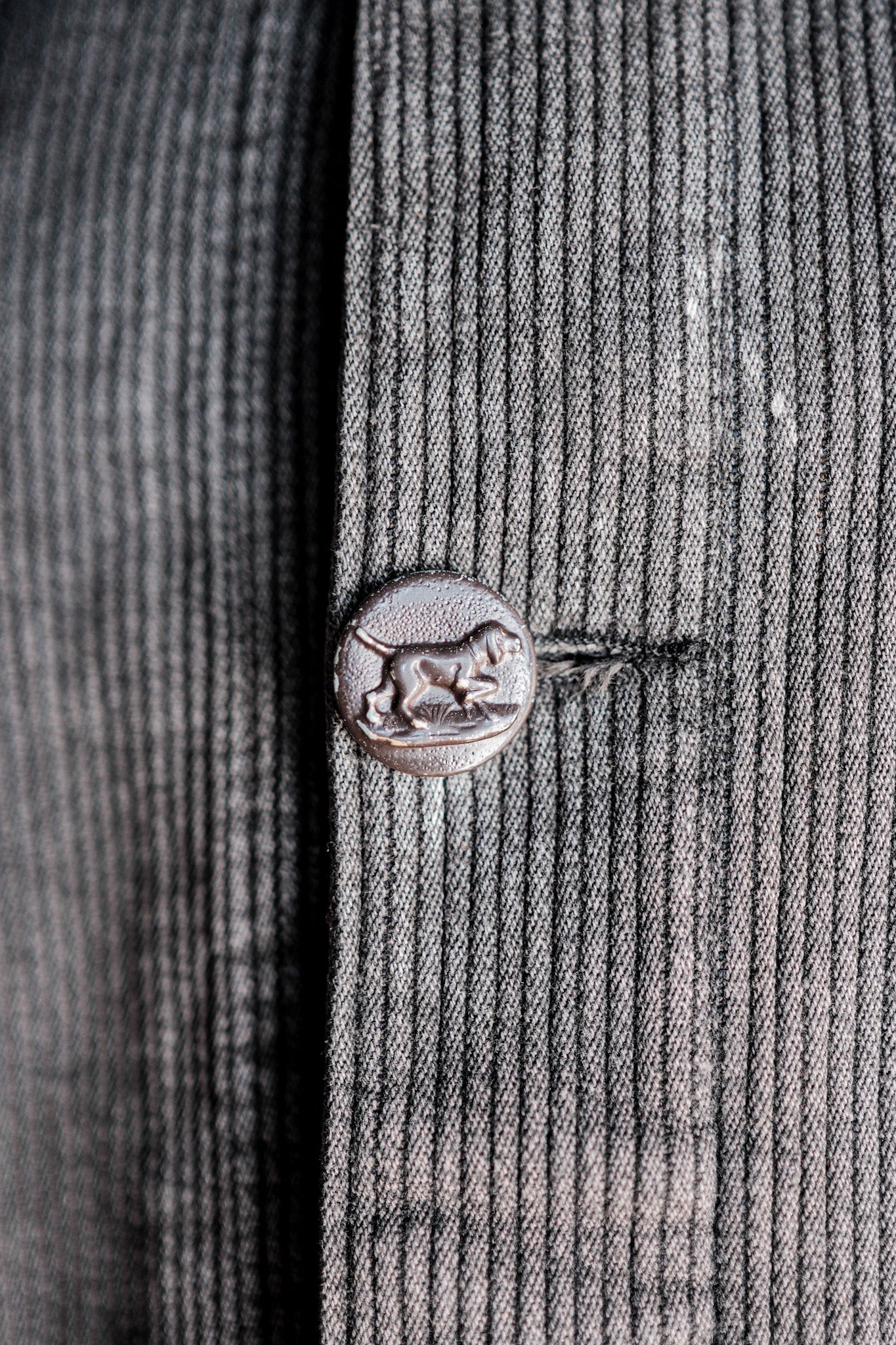 【~50's】French Vintage Gray Cotton Pique Hunting Jacket