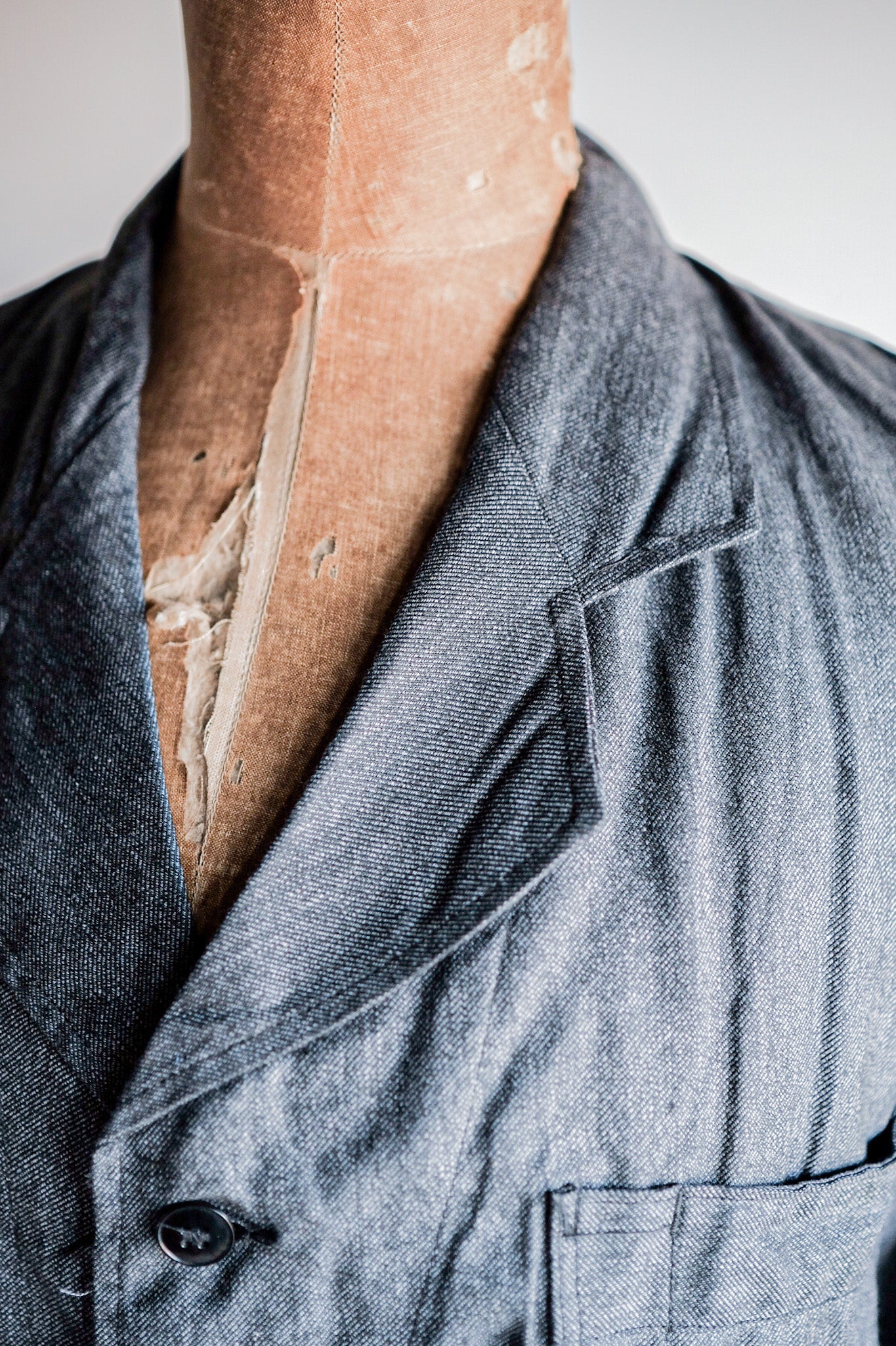 【~40's】French Vintage Black Chambray Atelier Coat “Dead Stock”