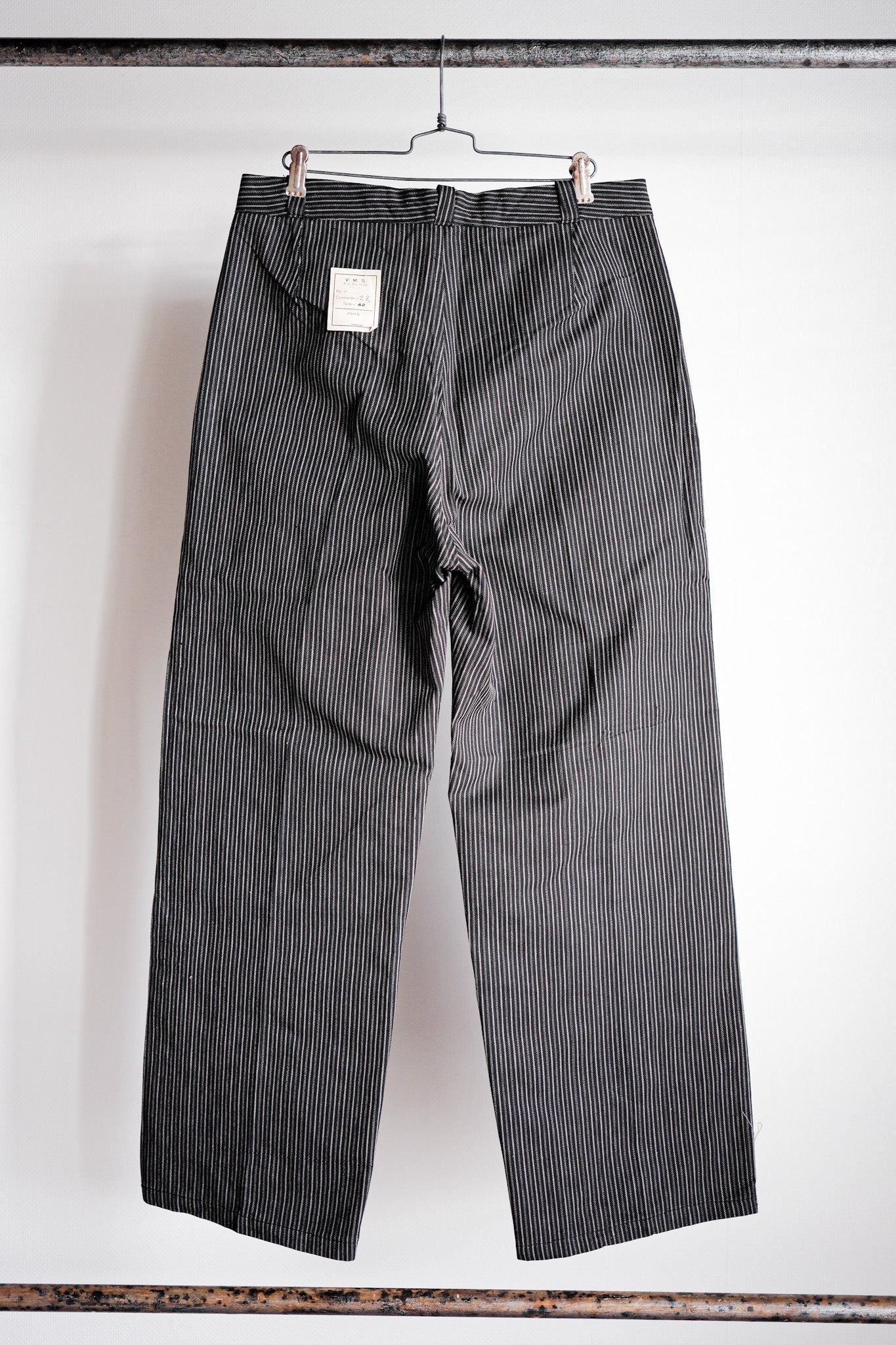 【~40's】French Vintage Cotton Striped Work Pants "Dead Stock"