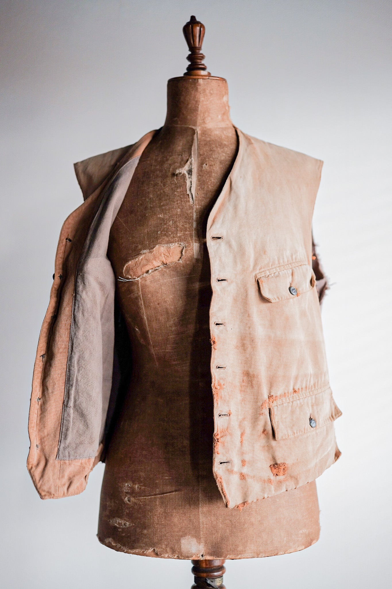 【~30's】French Vintage Cotton Hunting Gilet