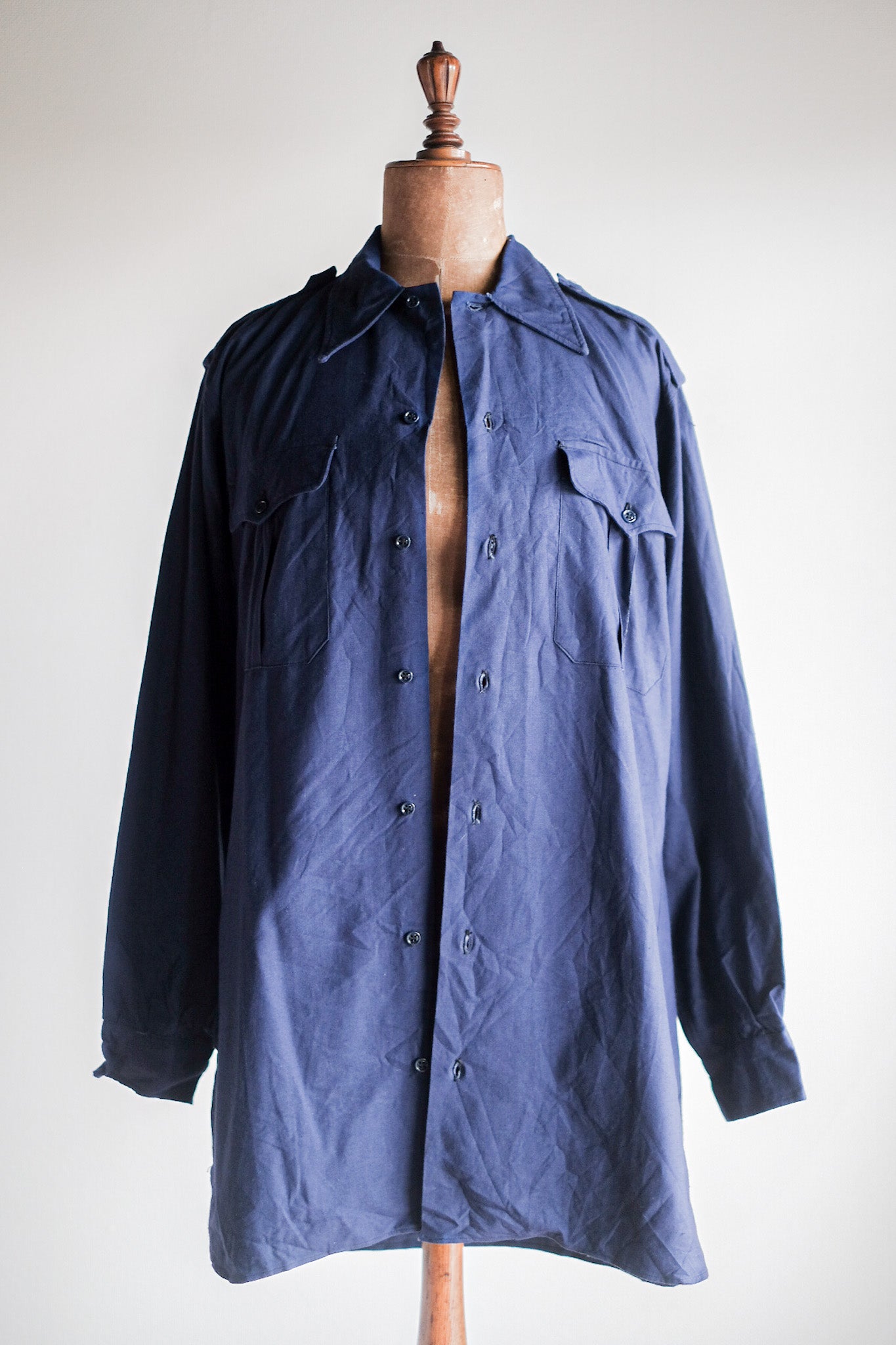 【~50's】French Air Force Indigo Metis Shirt "Dead Stock"