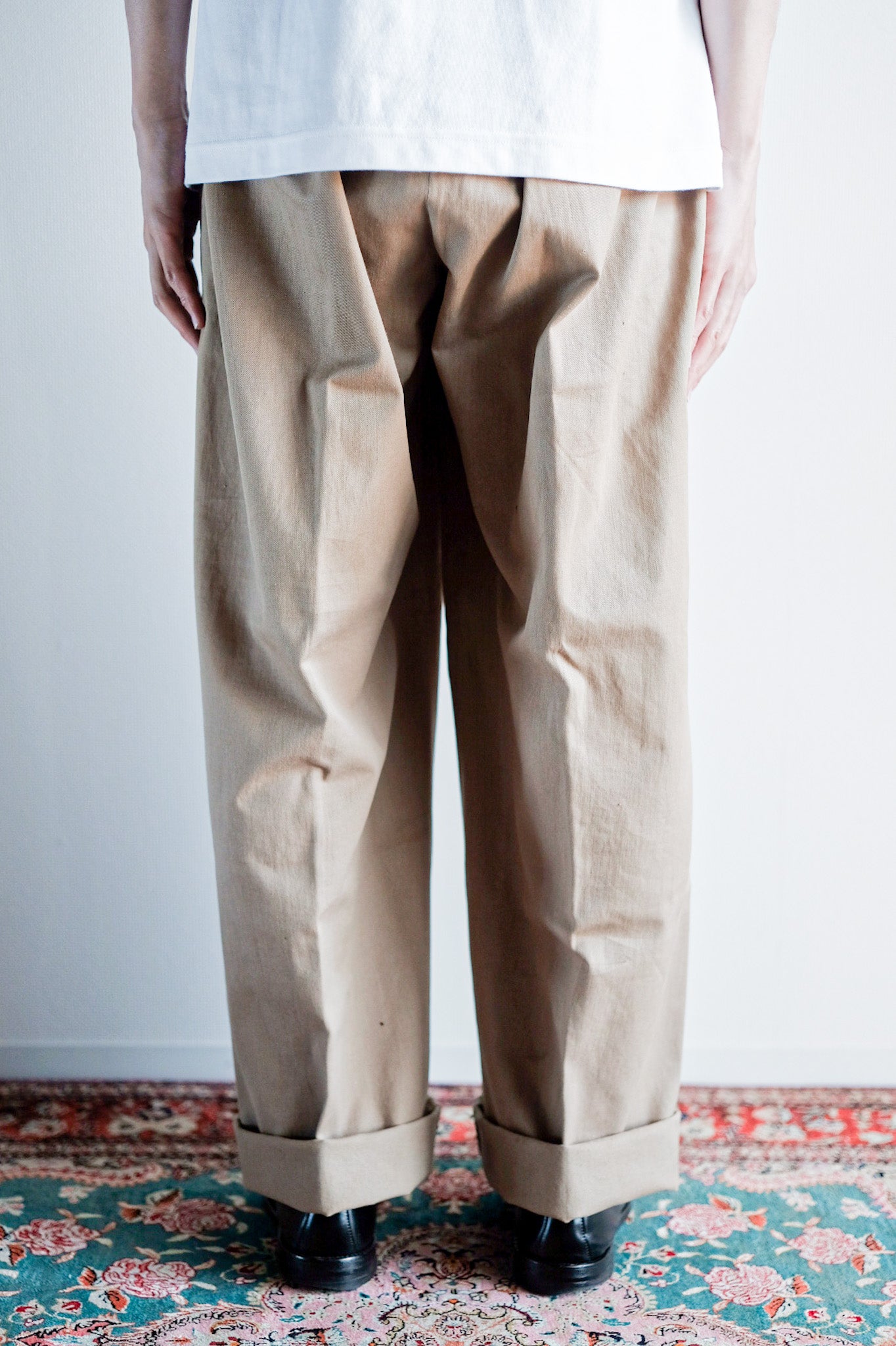 【 ~ 50's 】กางเกงขายาวผ้าฝ้ายวินเทจฝรั่งเศส