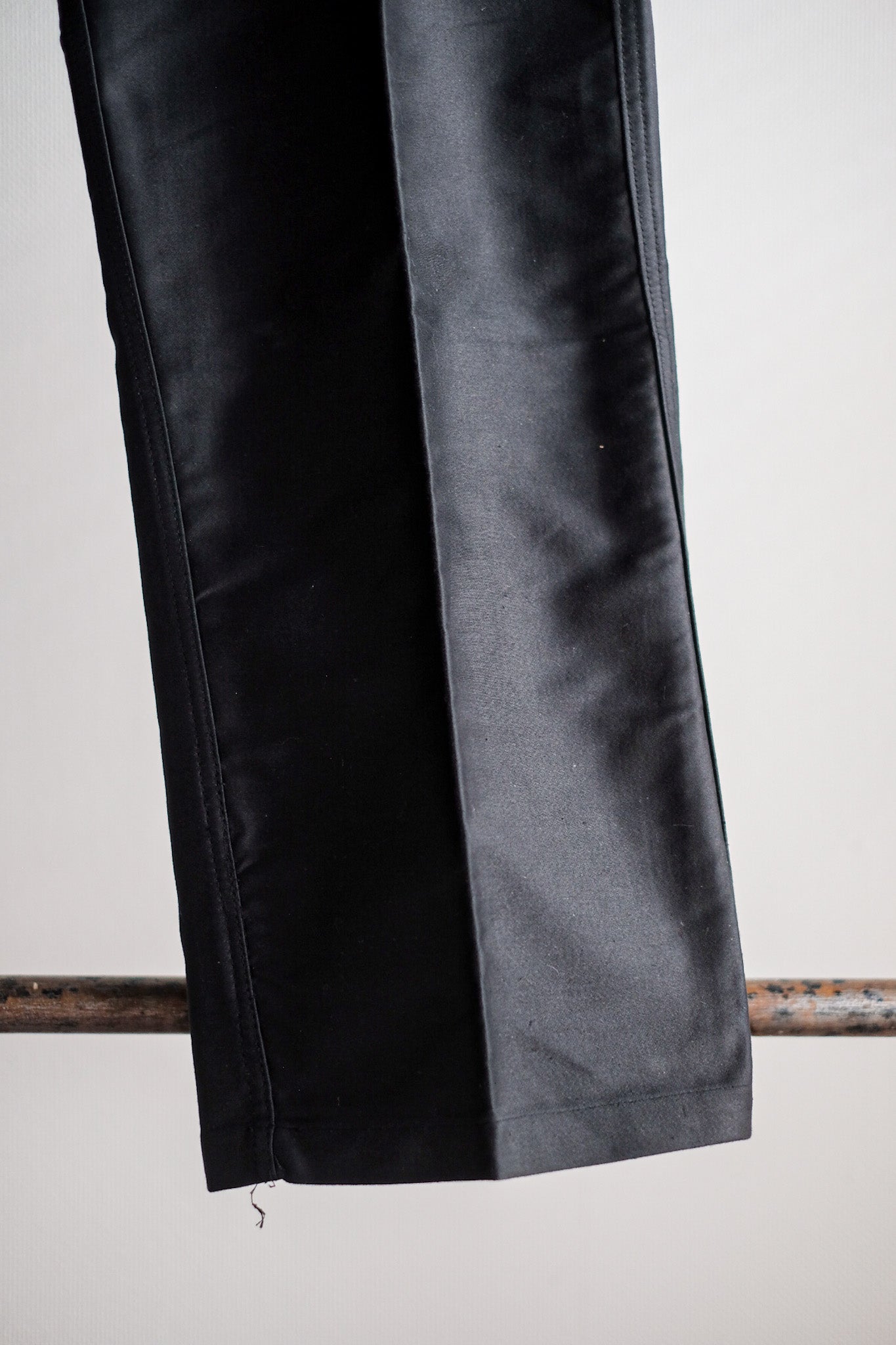 【~40's】French Vintage Black Moleskin Work Pants "Adolphe Lafont" "Dead Stock"
