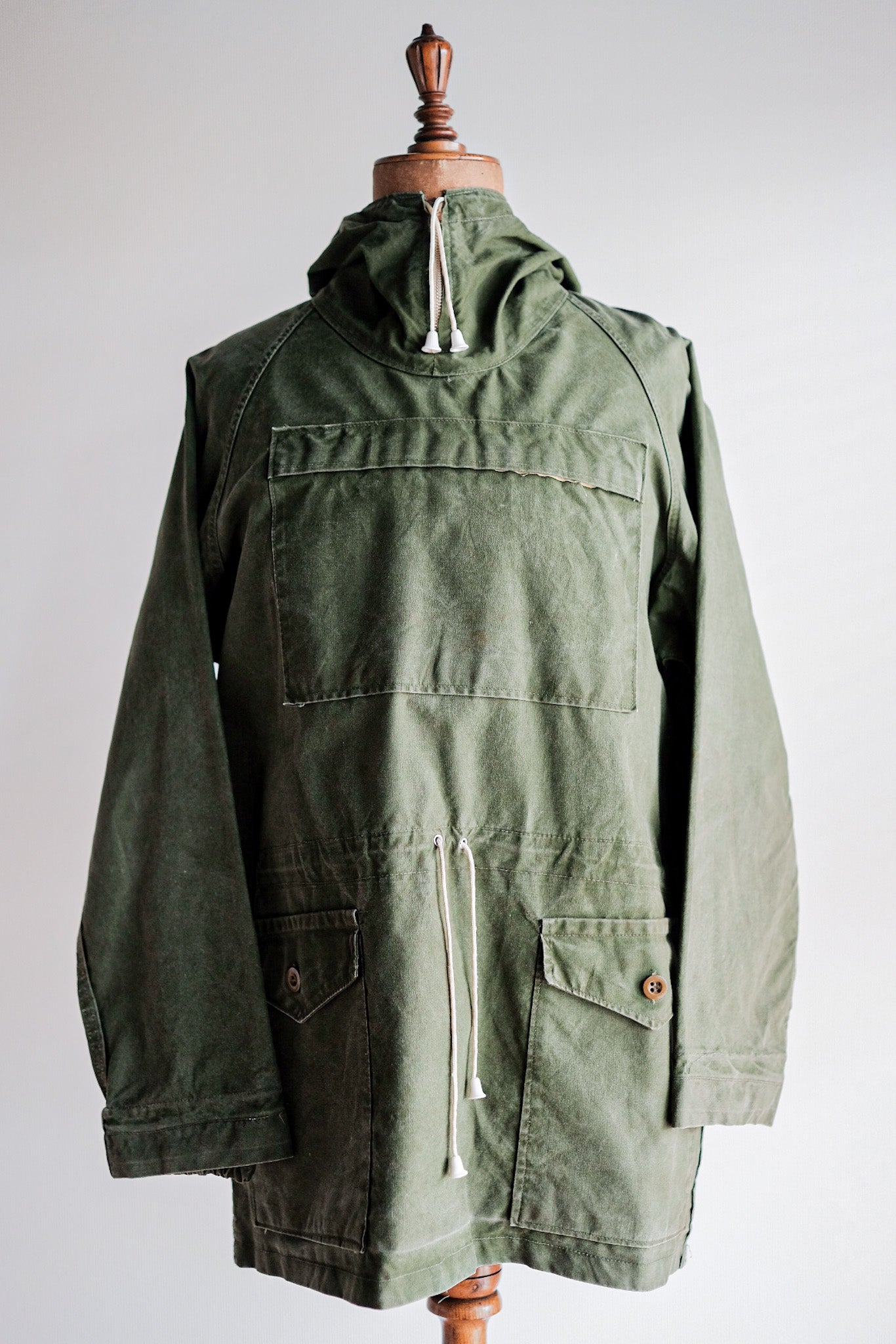 【~60's】British Vintage Green Cotton Smock 