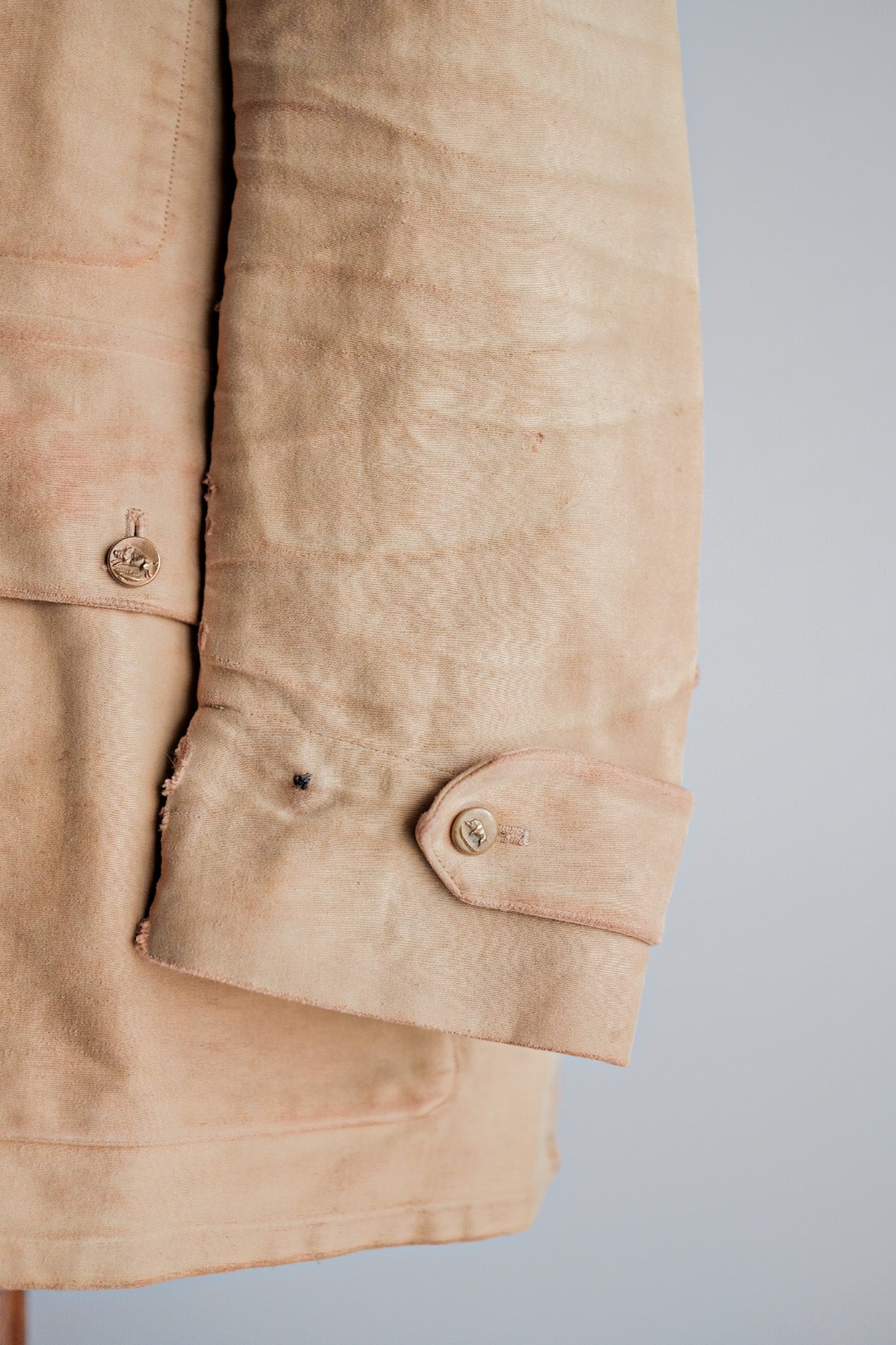 【~30's】French Vintage Moleskin Hunting Jacket With Chin Strap