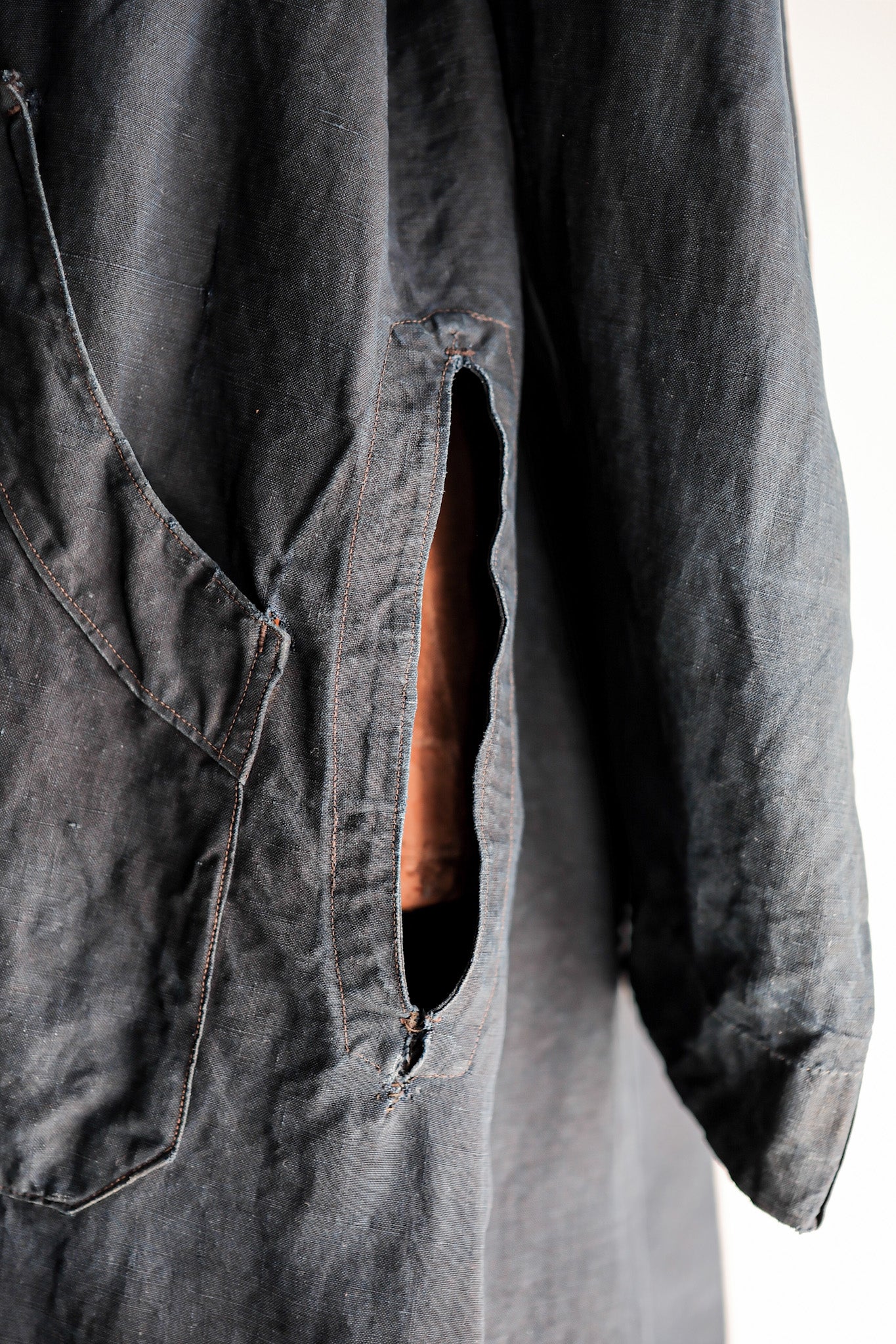 【Early 20th C】French Antique Indigo Linen Maquignon Coat