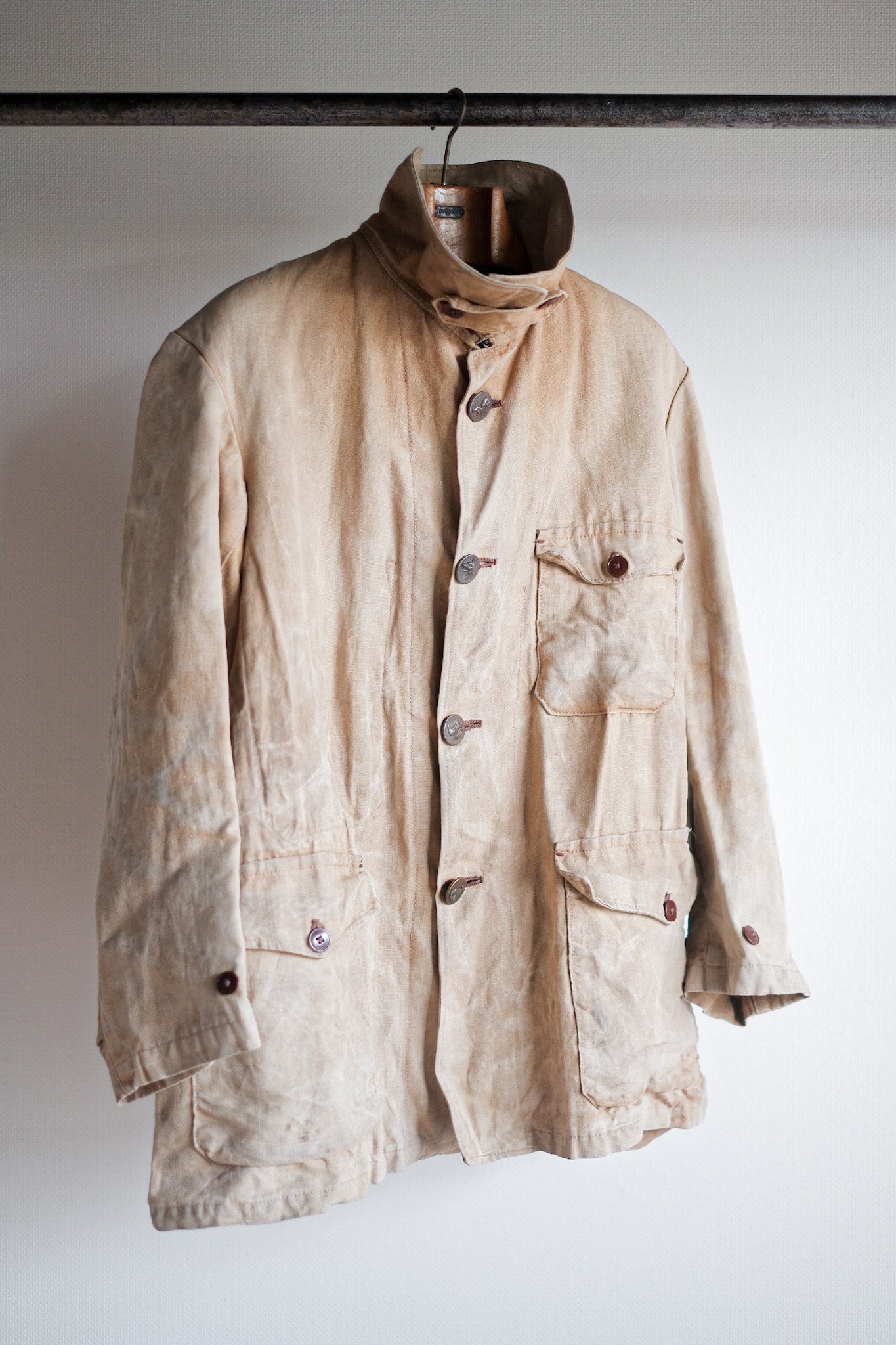 【~30's】French Vintage Linen Hunting Jacket