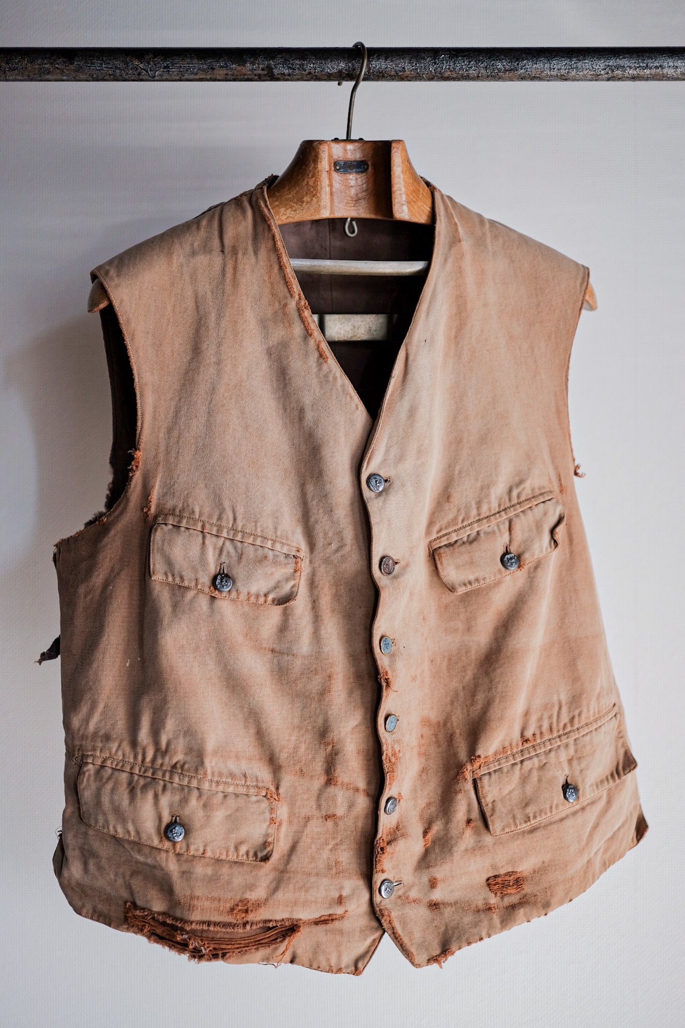 【~30's】French Vintage Cotton Hunting Gilet