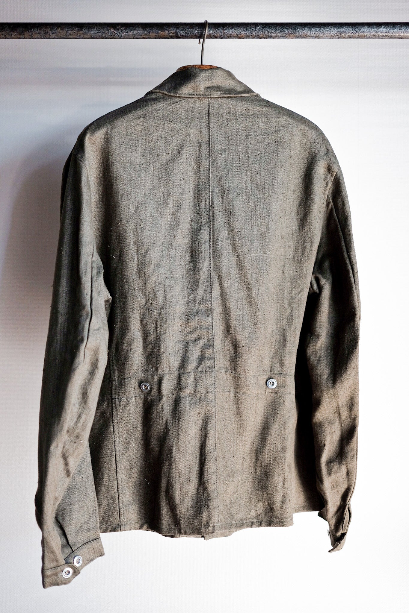 【~30's】German Air Force Green Linen HBT Jacket "Luftwaffe" "Dead Stock"