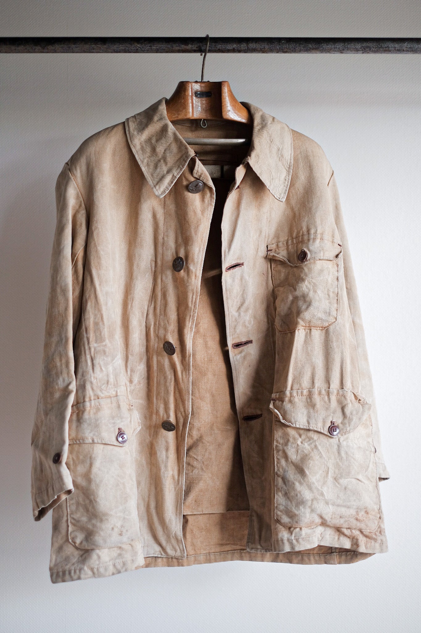 【~30's】French Vintage Linen Hunting Jacket