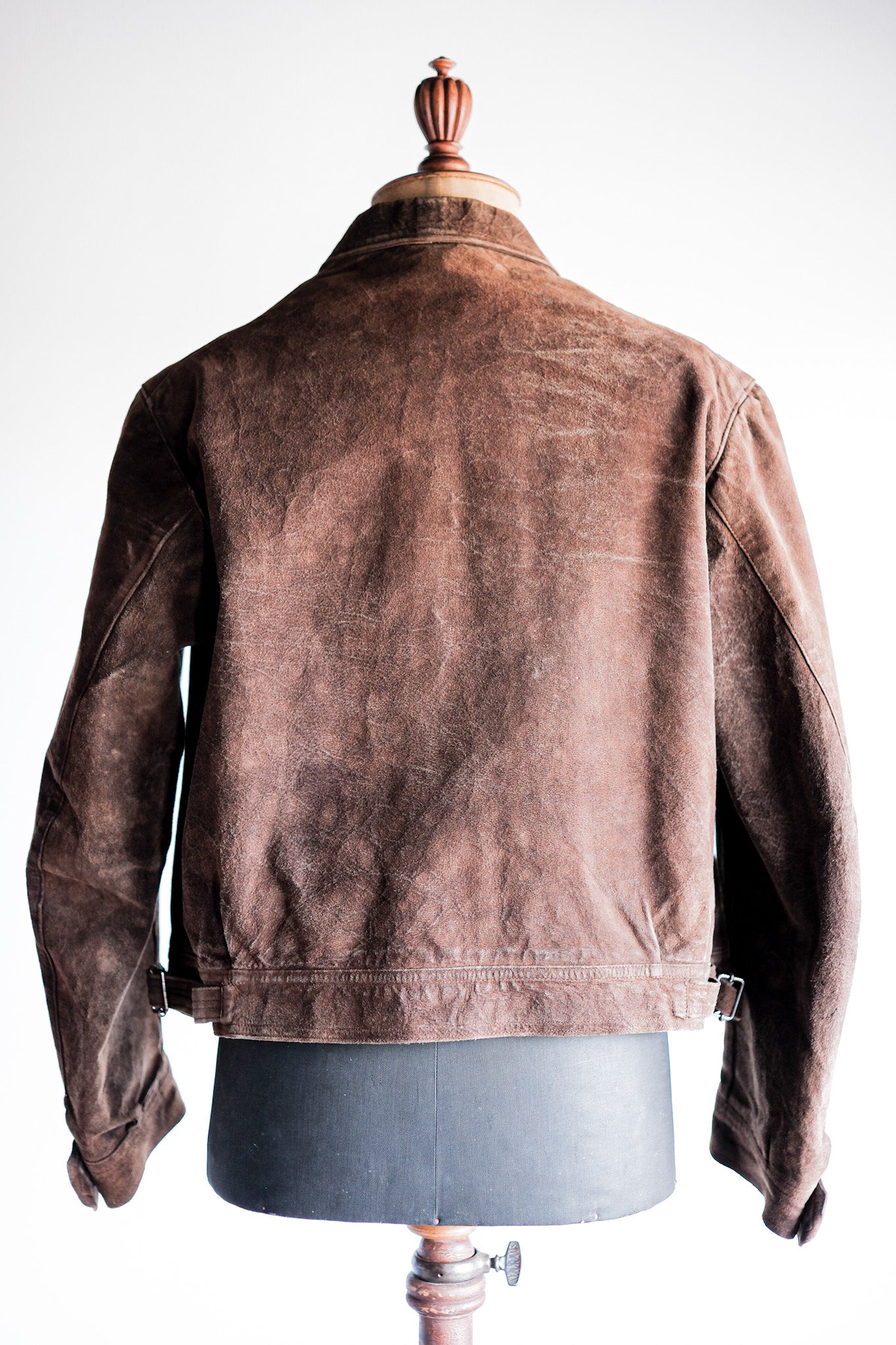 【~30’s】French Vintage Suede Leather Cyclist Jacket