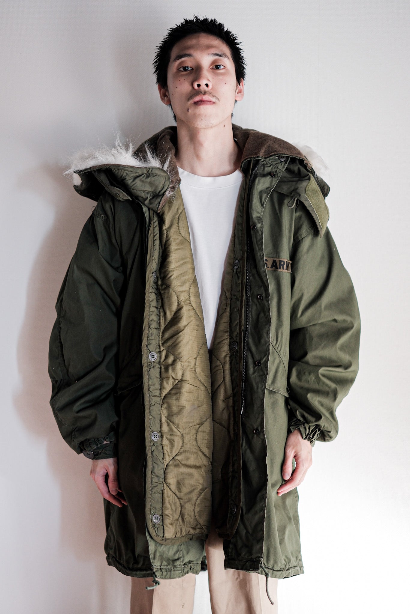 【~80's】U.S.ARMY M-65 Fishtail Parka Size.MEDIUM "Full Set"