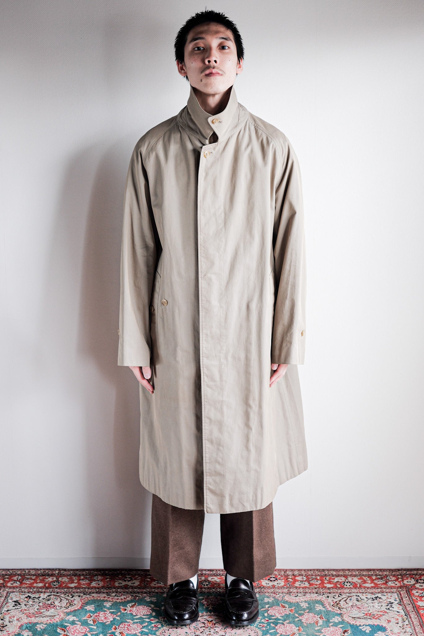 【~80's】Vintage Burberry's Single Raglan Balmacaan Coat C100 Size.48REG