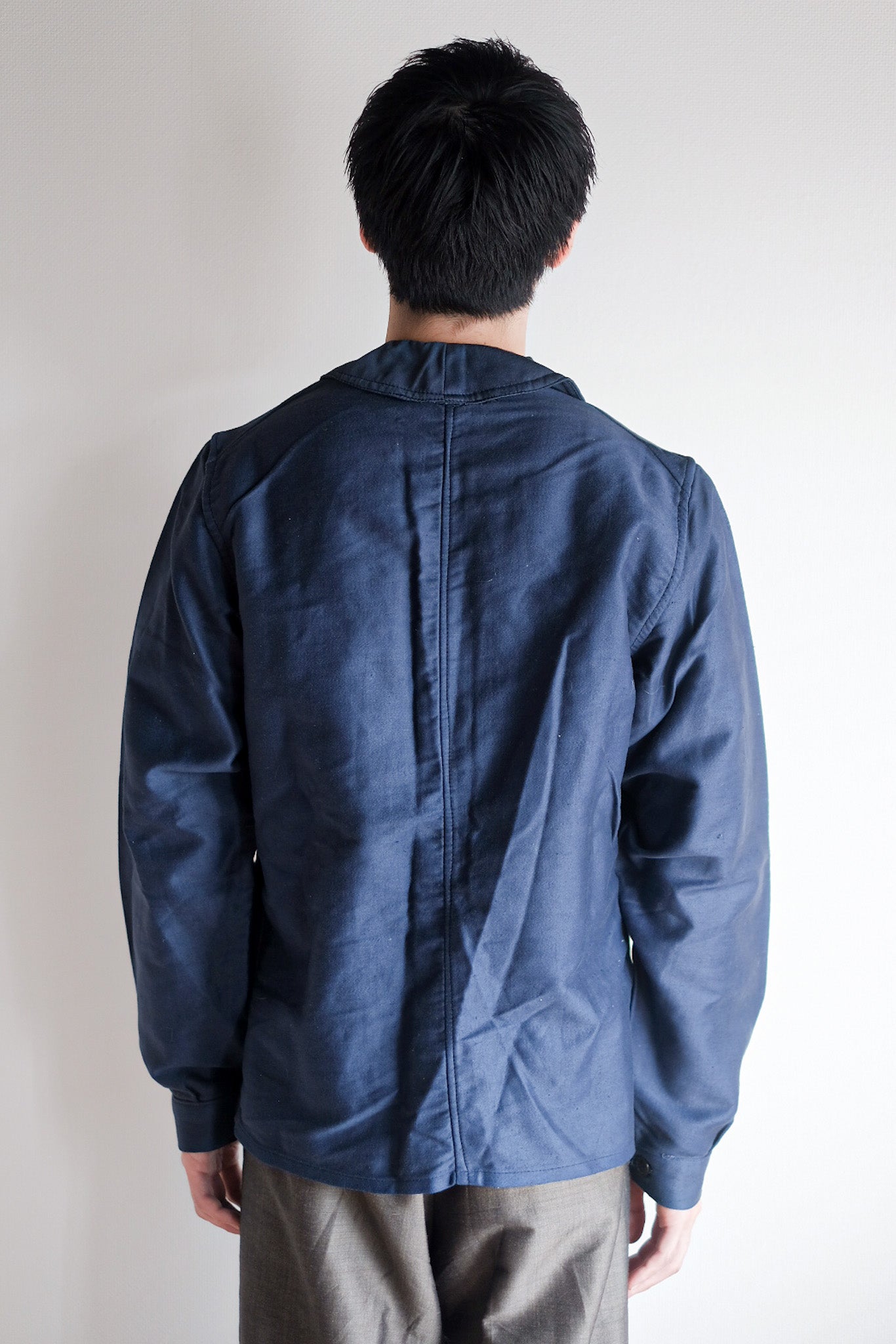 【~30's】French Vintage Blue Moleskin Work Jacket "Dead Stock"