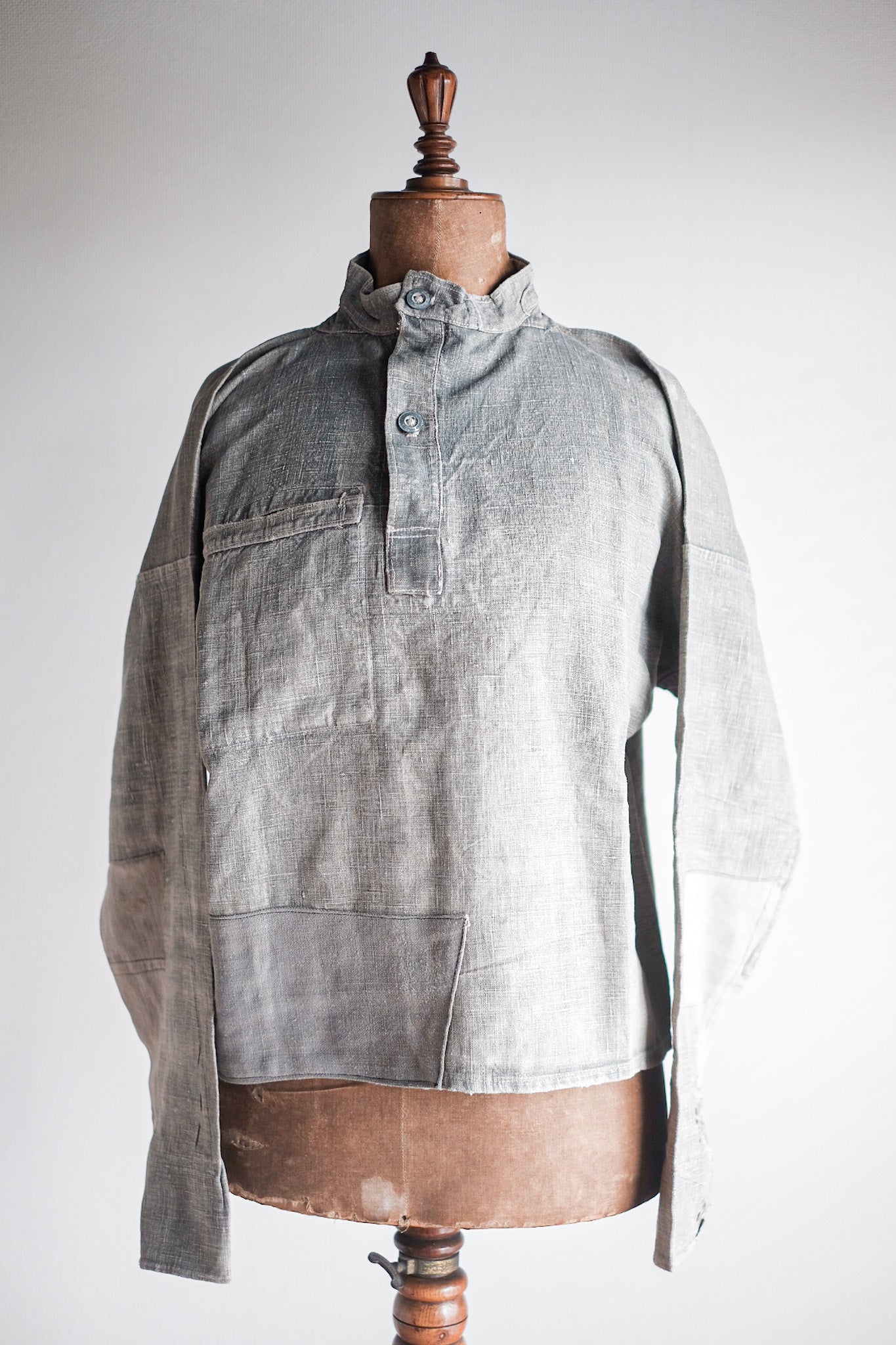 【~10's】WW1 German Navy Bourgeron Linen Smock “Feldgrau Green Grey”