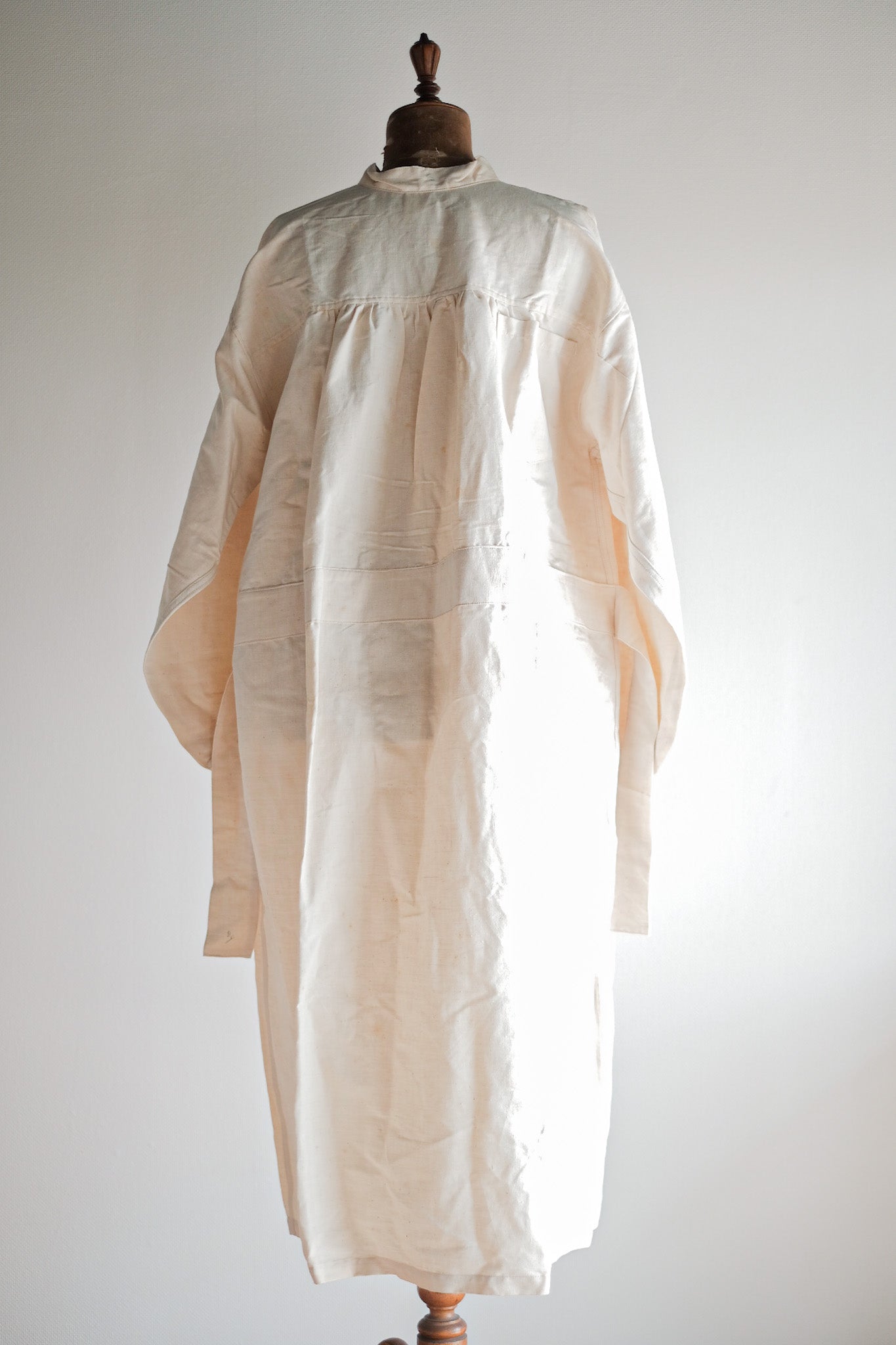 【~50's】French Army Surgeon Linen Coat Hospital Military "Dead Stock"