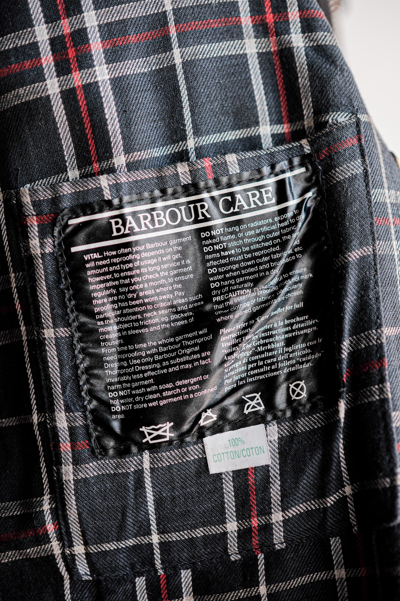 【~80's】Vintage Barbour "INTERNATIONAL SUIT" With Liner 2 Crest Size.40