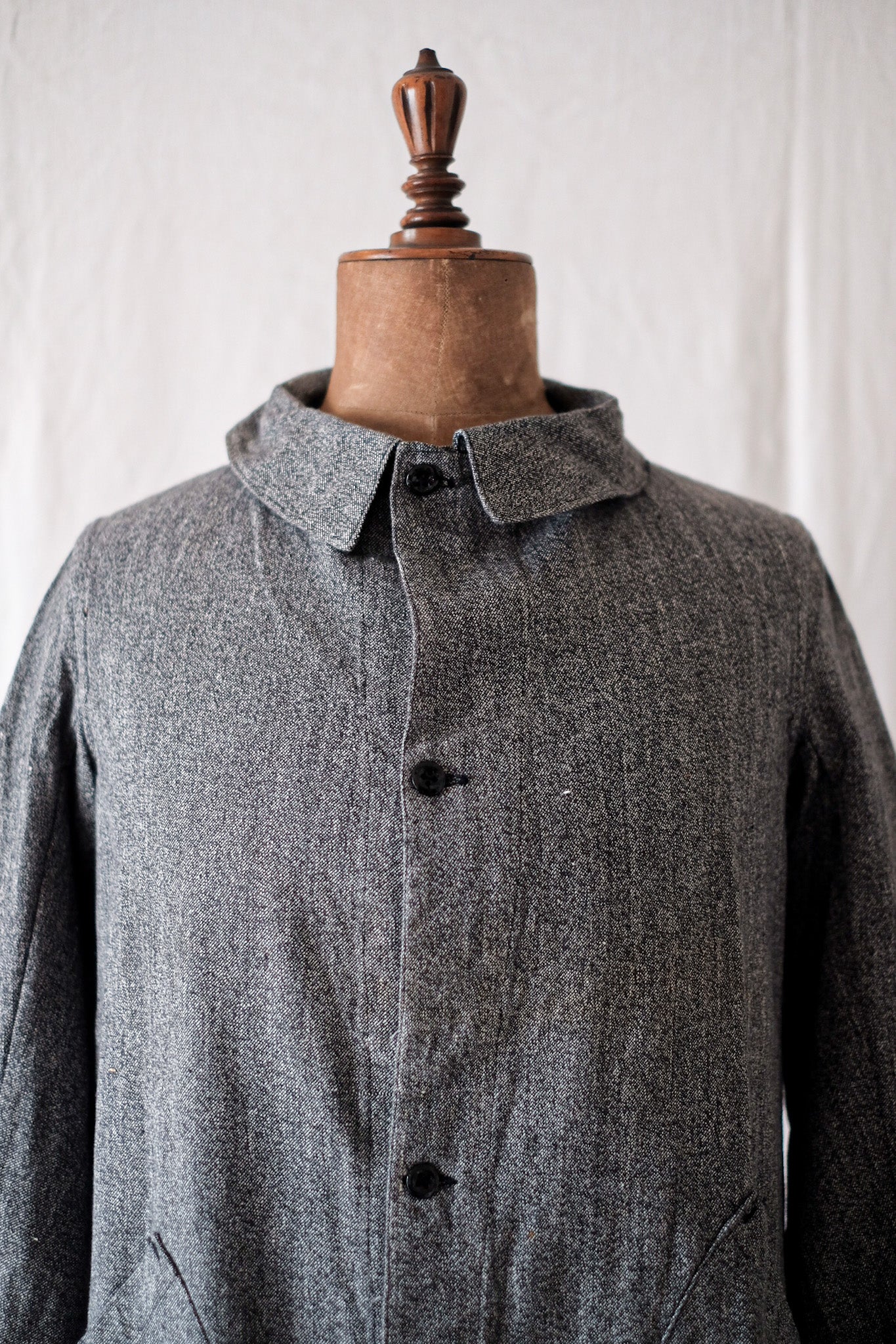 【~40's】French Vintage Black Chambray Work Coat
