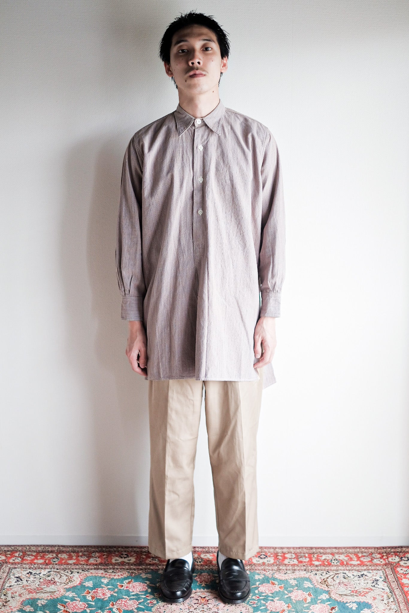 【~40's】French Vintage Grandpa Shirt "Dead stock"