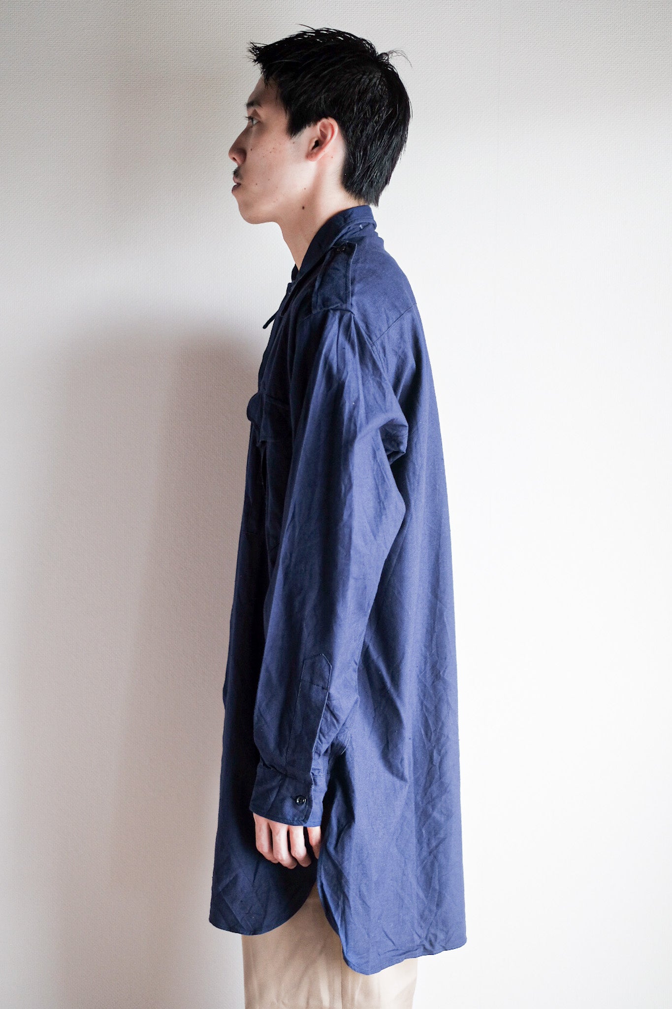 【~50's】French Air Force Indigo Metis Shirt "Dead Stock"