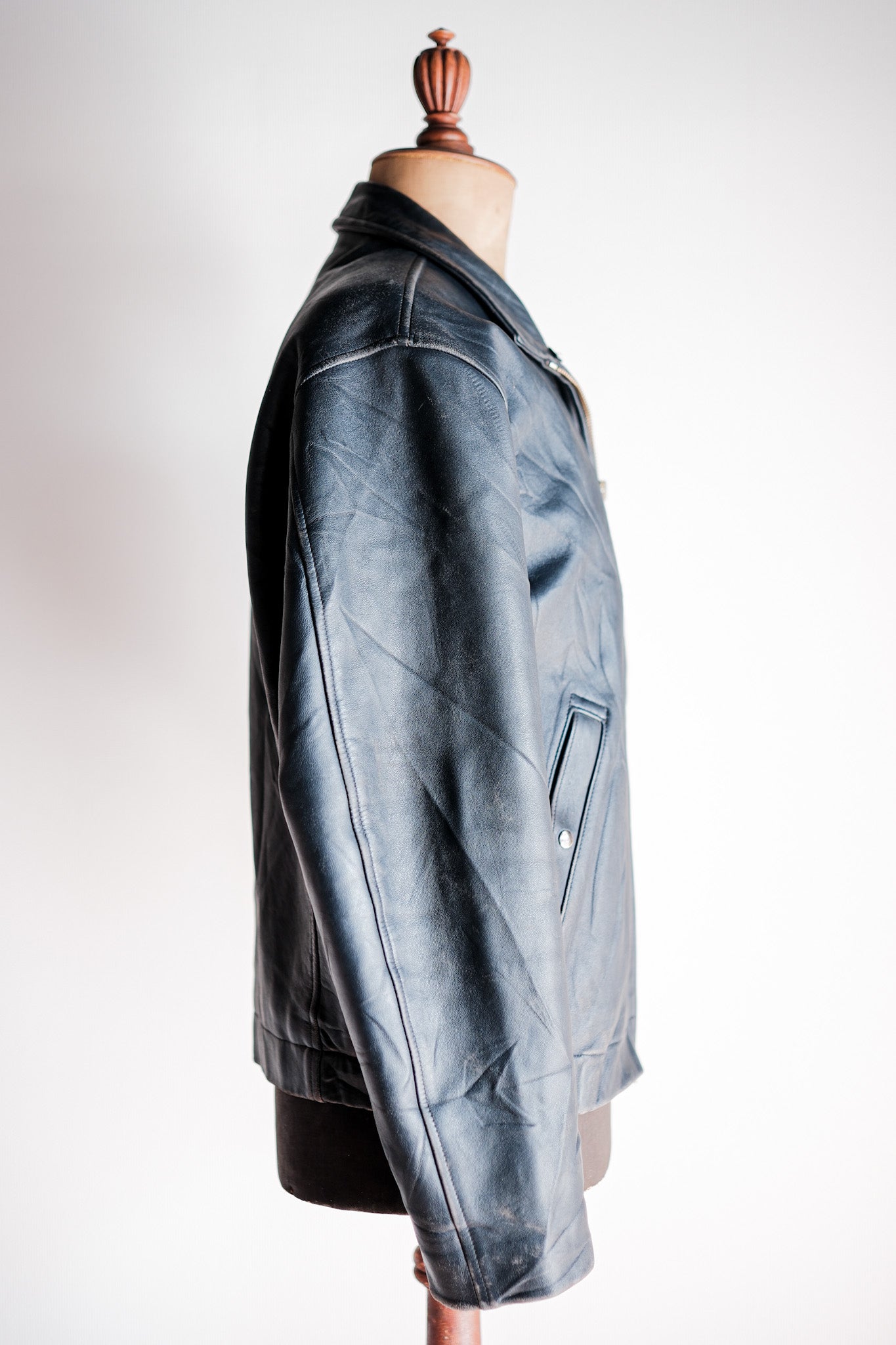 【~70's】French Air Force Pilot Leather Jacket Size.50