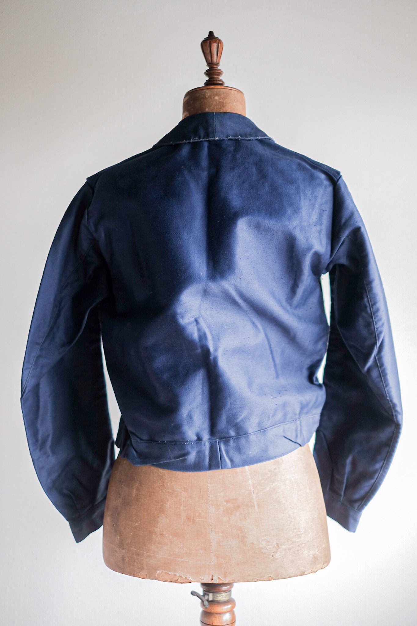 【~40's】French Vintage Blue Moleskin Cyclist Jacket "Dead Stock"