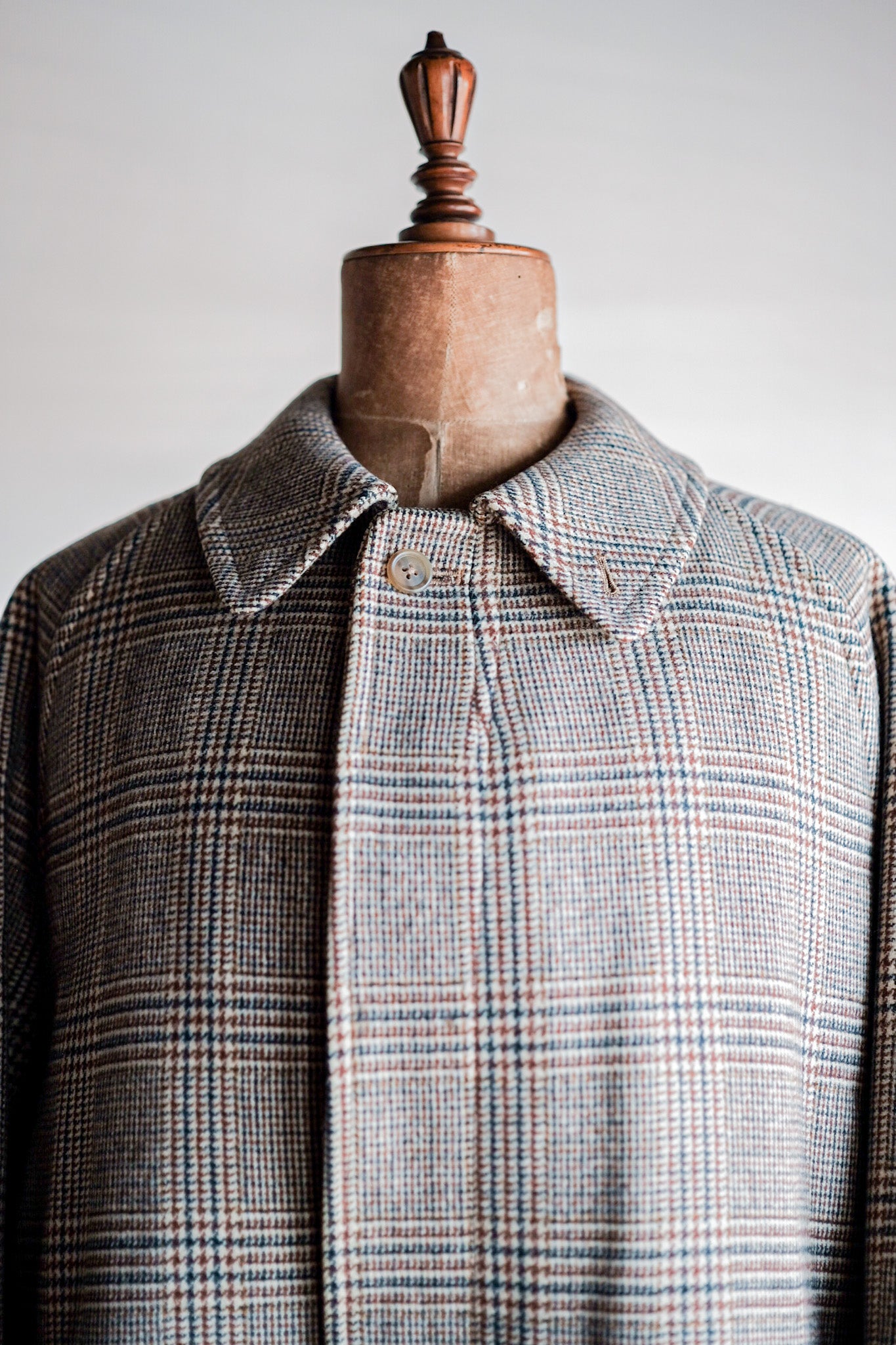 【~80's】Vintage Burberry's Single Raglan Balmacaan Coat Size.54R "Saddle Tweed"