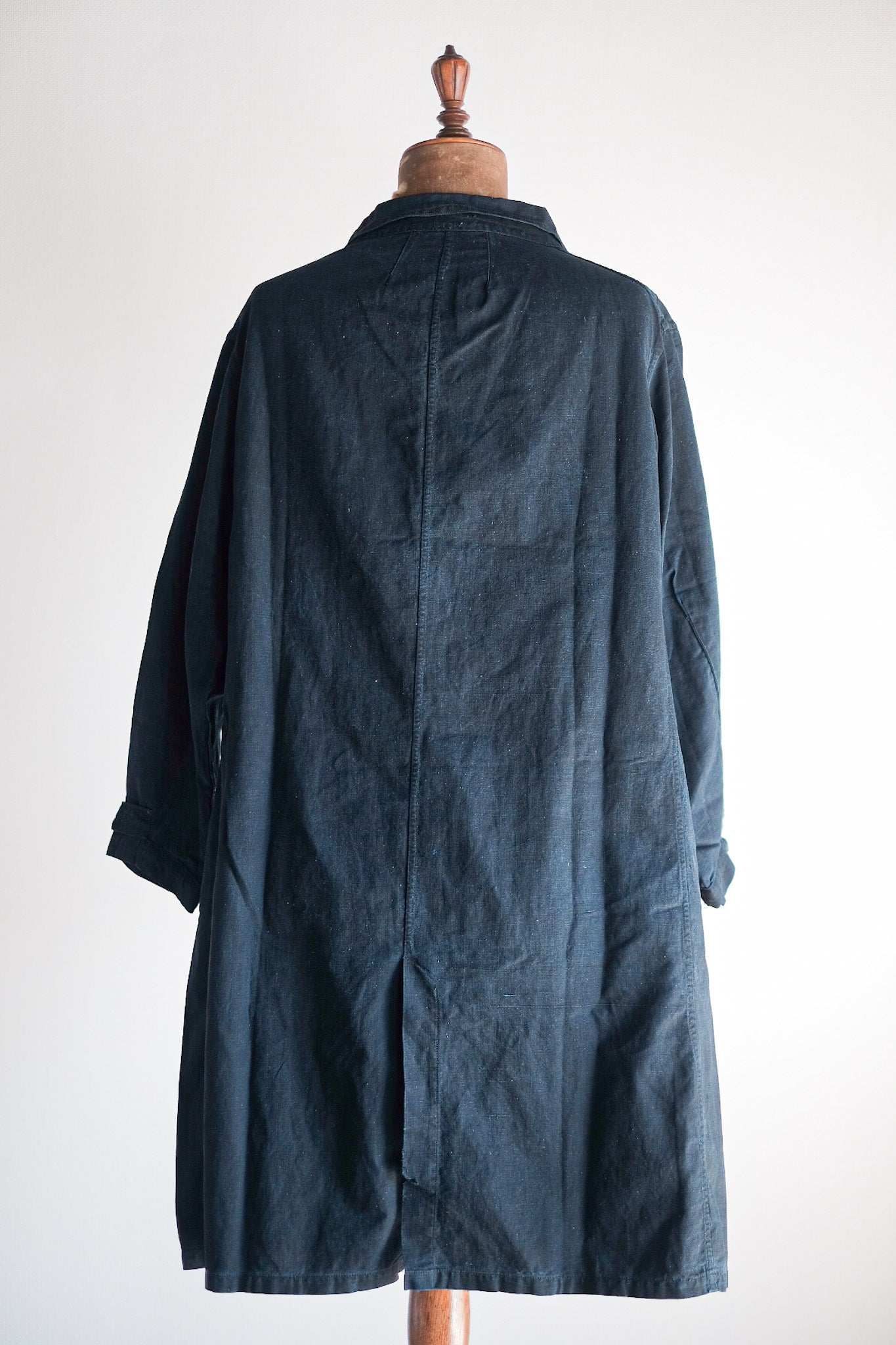 【Early 20th C】French Antique Indigo Metis Smock Open Type "Biaude"