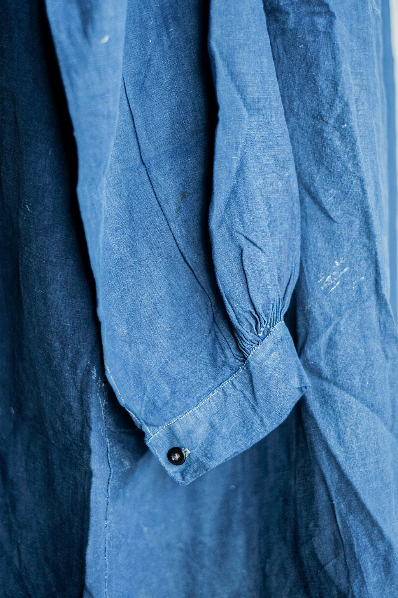 【Early 20th C】French Antique Indigo Linen Smock "Biaude"