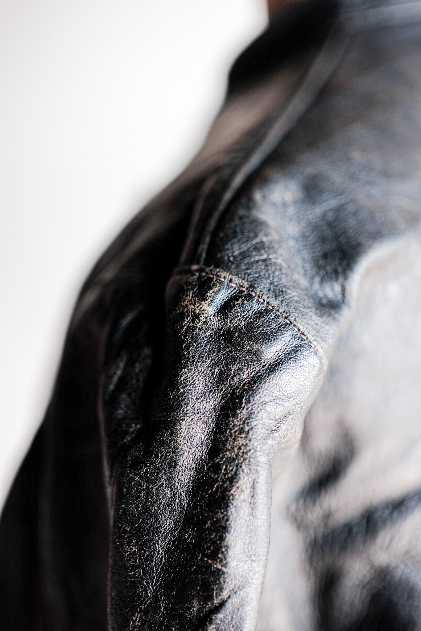 【~40's】Swedish Vintage Double Breasted Leather Jacket