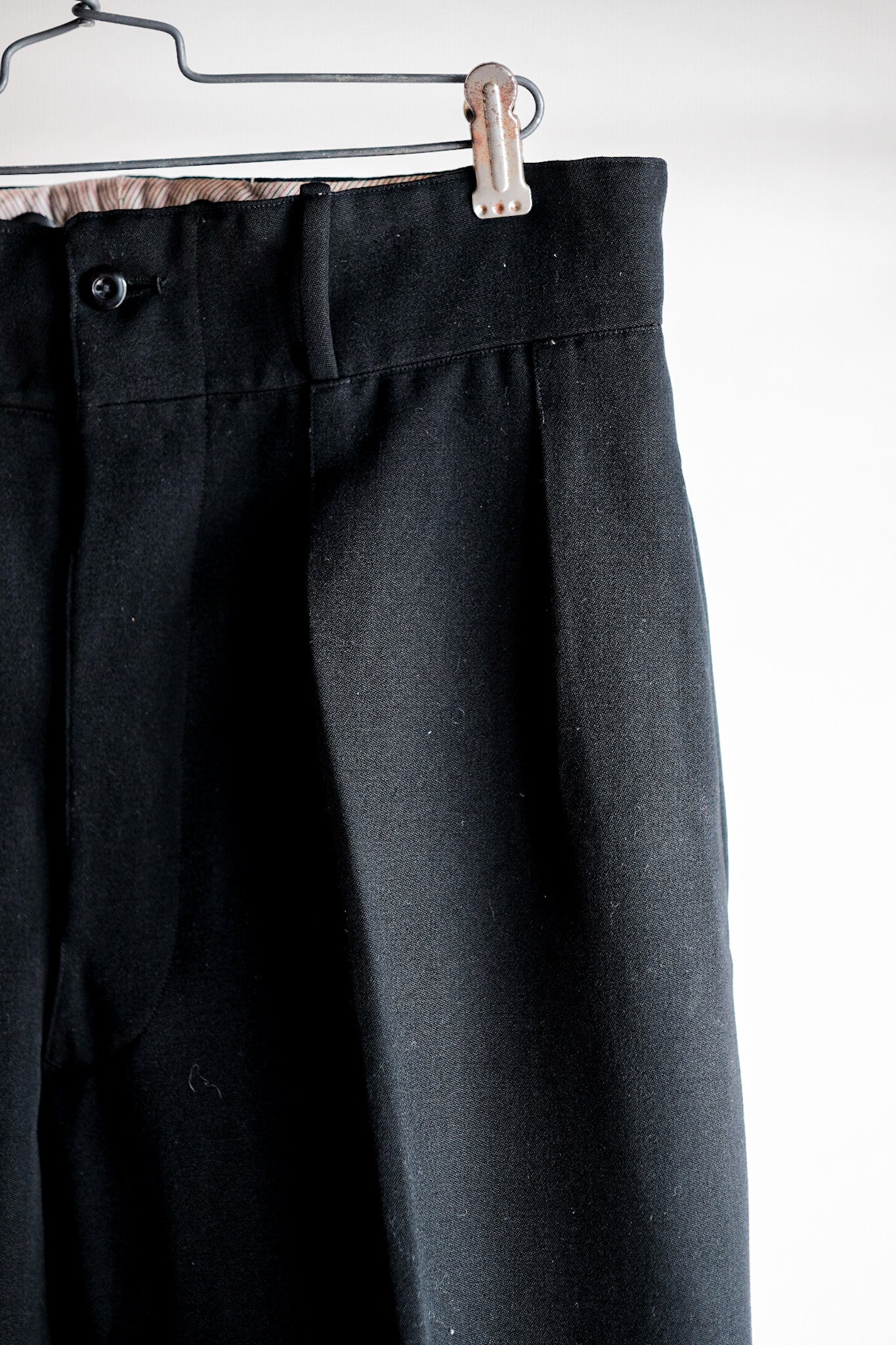 【~40's】French Vintage Black Wool Trousers