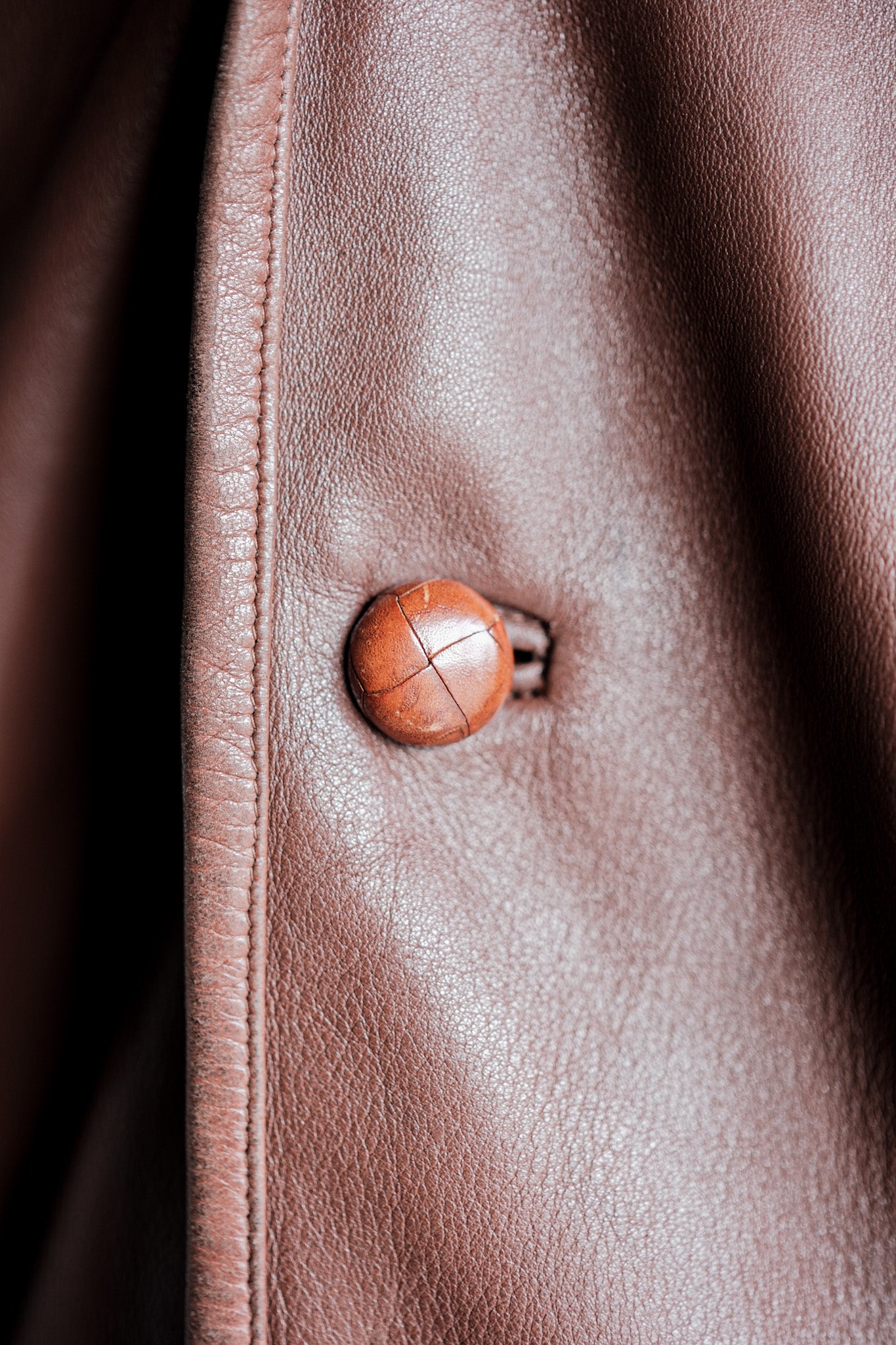 【~80's】Old Gucci Shawl Collar Leather Bomber Jacket Size.52