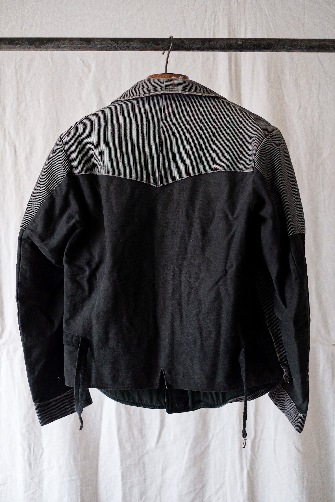 【~50's】Belgium Vintage Printed Moleskin Double Breasted Work Jacket