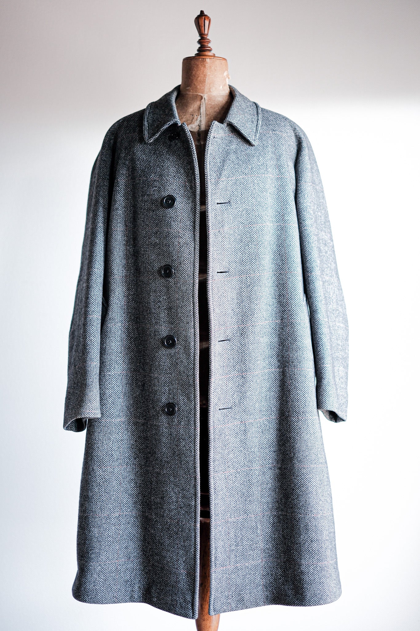 【~70's】Vintage Aquascutum Single Raglan Balmacaan Coat "SCOTTISH TWEED"