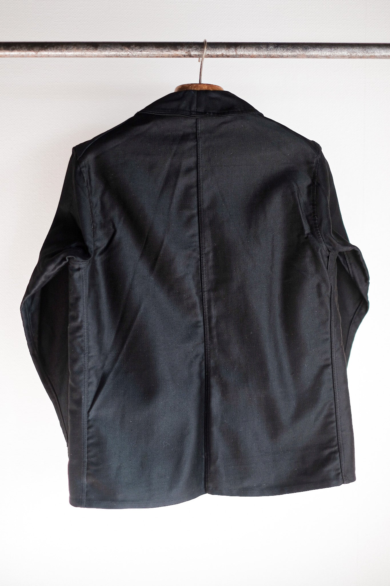 【~30's】French Vintage Black Moleskin Work Jacket "Dead Stock"