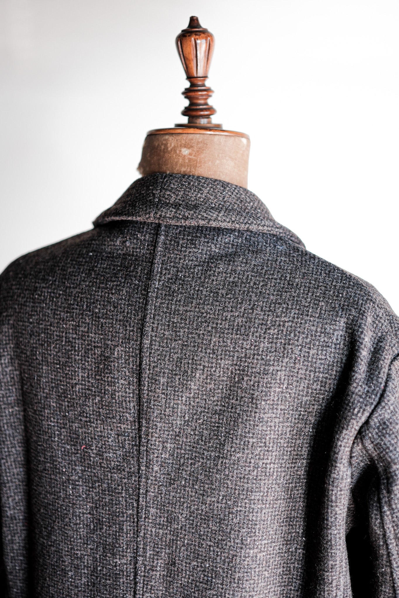 【~50's】French Vintage Gray Wool Checked Work Jacket