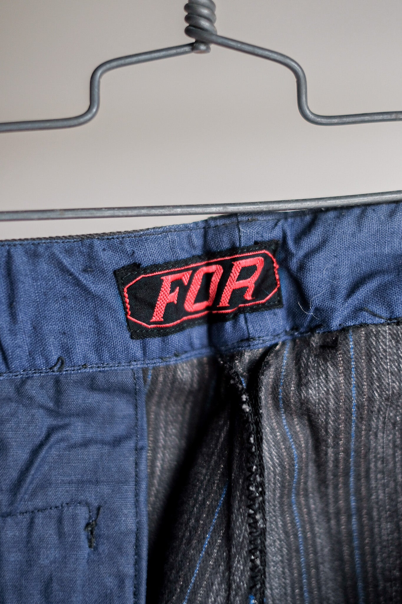 【~40's】French Vintage Cotton Striped Work Pants "Dead Stock"