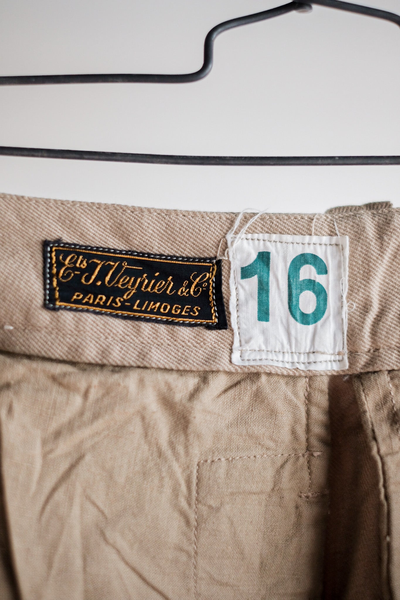 【~60's】French Army M52 Chino Trousers Size.16 "Dead Stock"