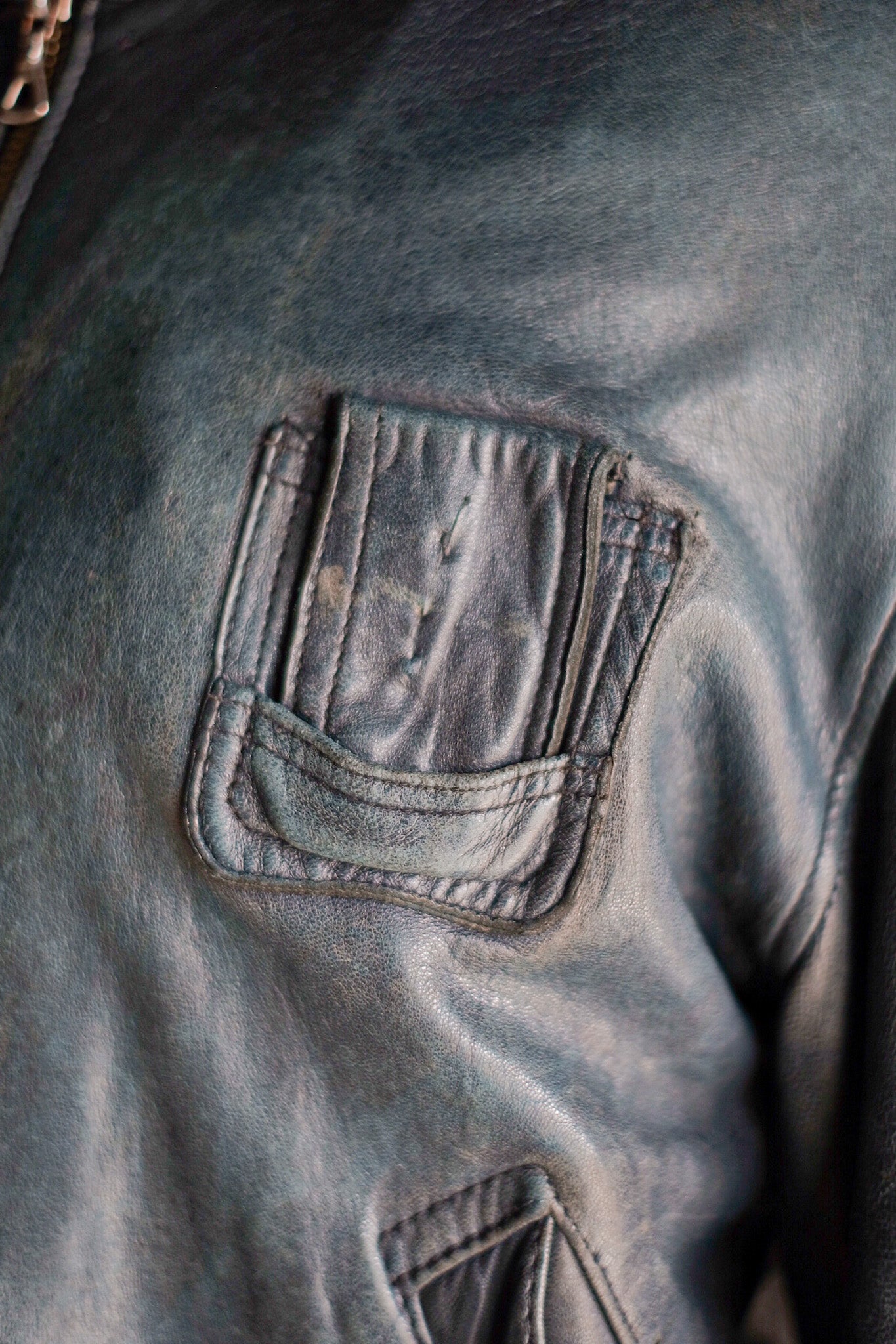 【~80's】French Air Force Pilot Leather Jacket