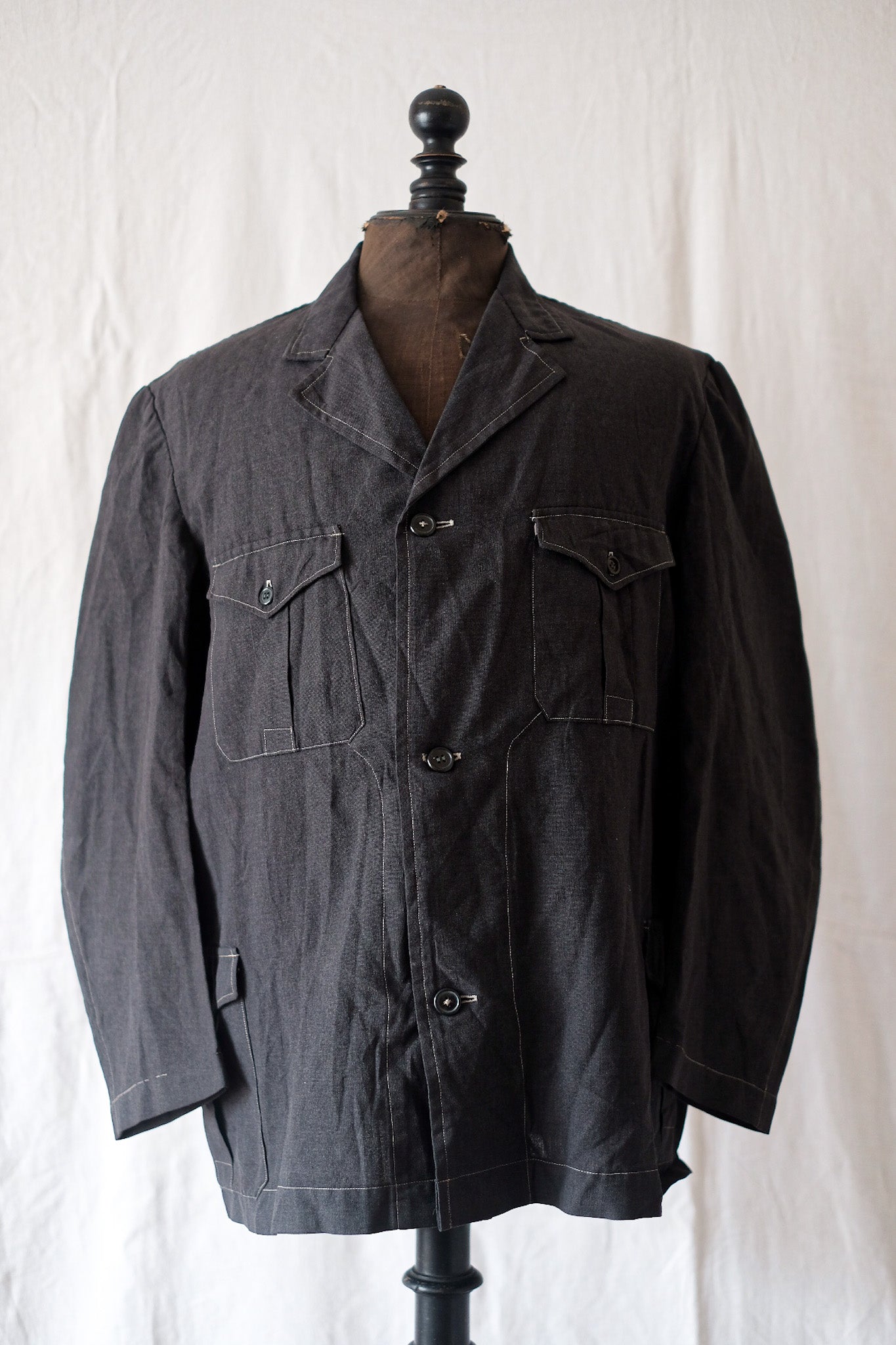 【~50's】French Vintage Light Wool Gabardine Work Jacket