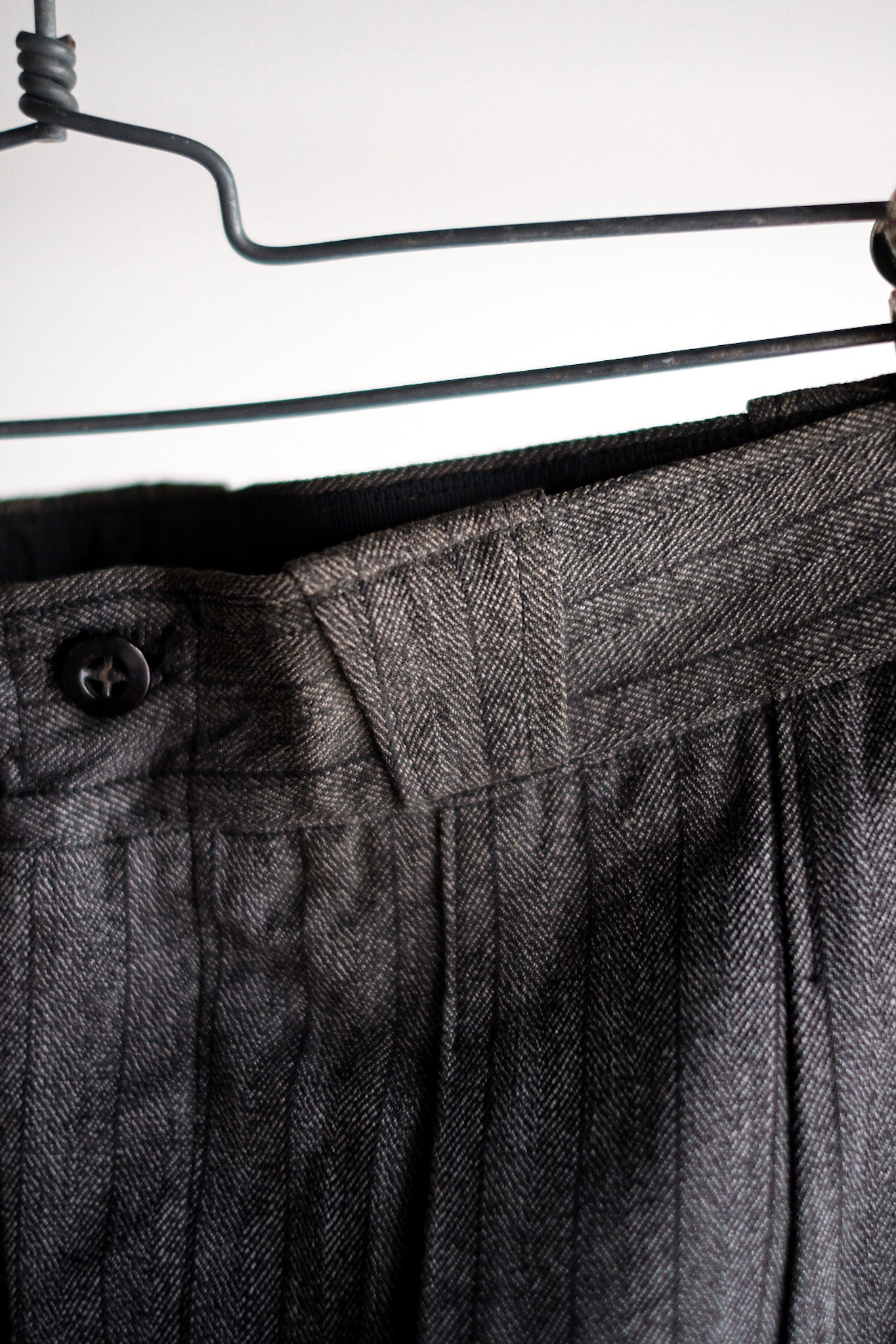 【~40's】French Vintage Salt & Pepper Cotton Striped Work Pants "Dead Stock"